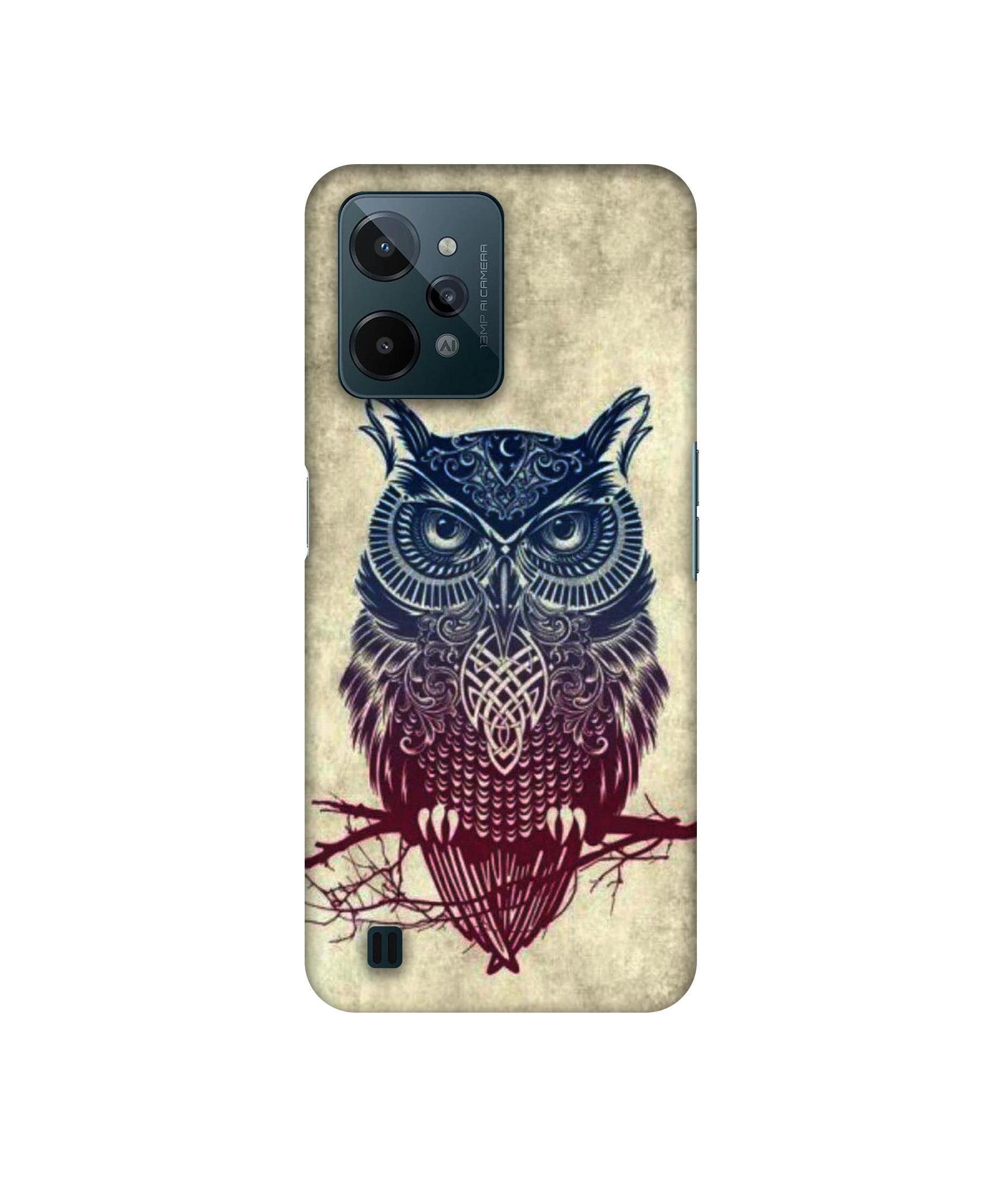 Owl Pattern Designer Hard Back Cover for Realme C31 4G