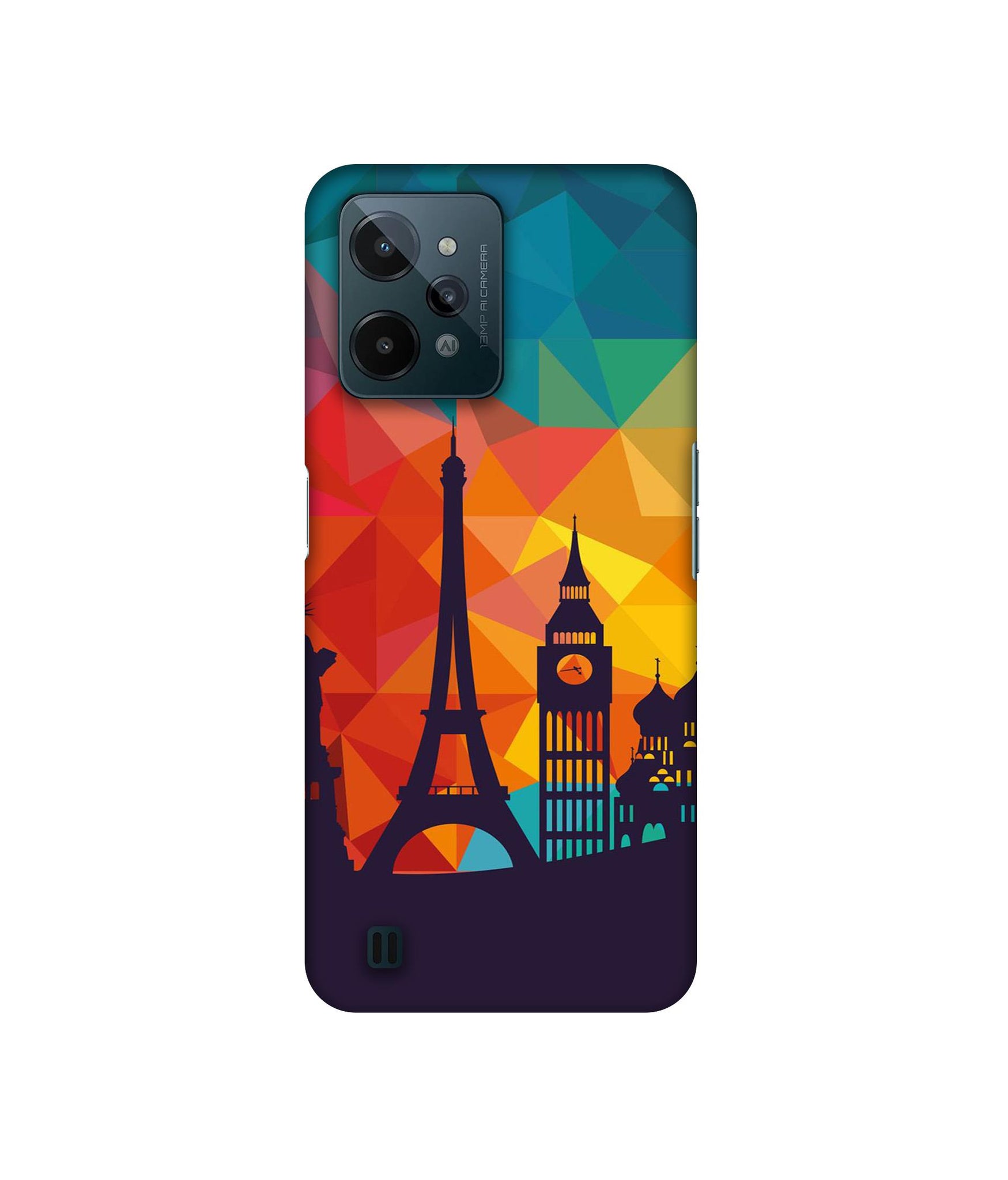 Colored Paris Designer Hard Back Cover for Realme C31 4G
