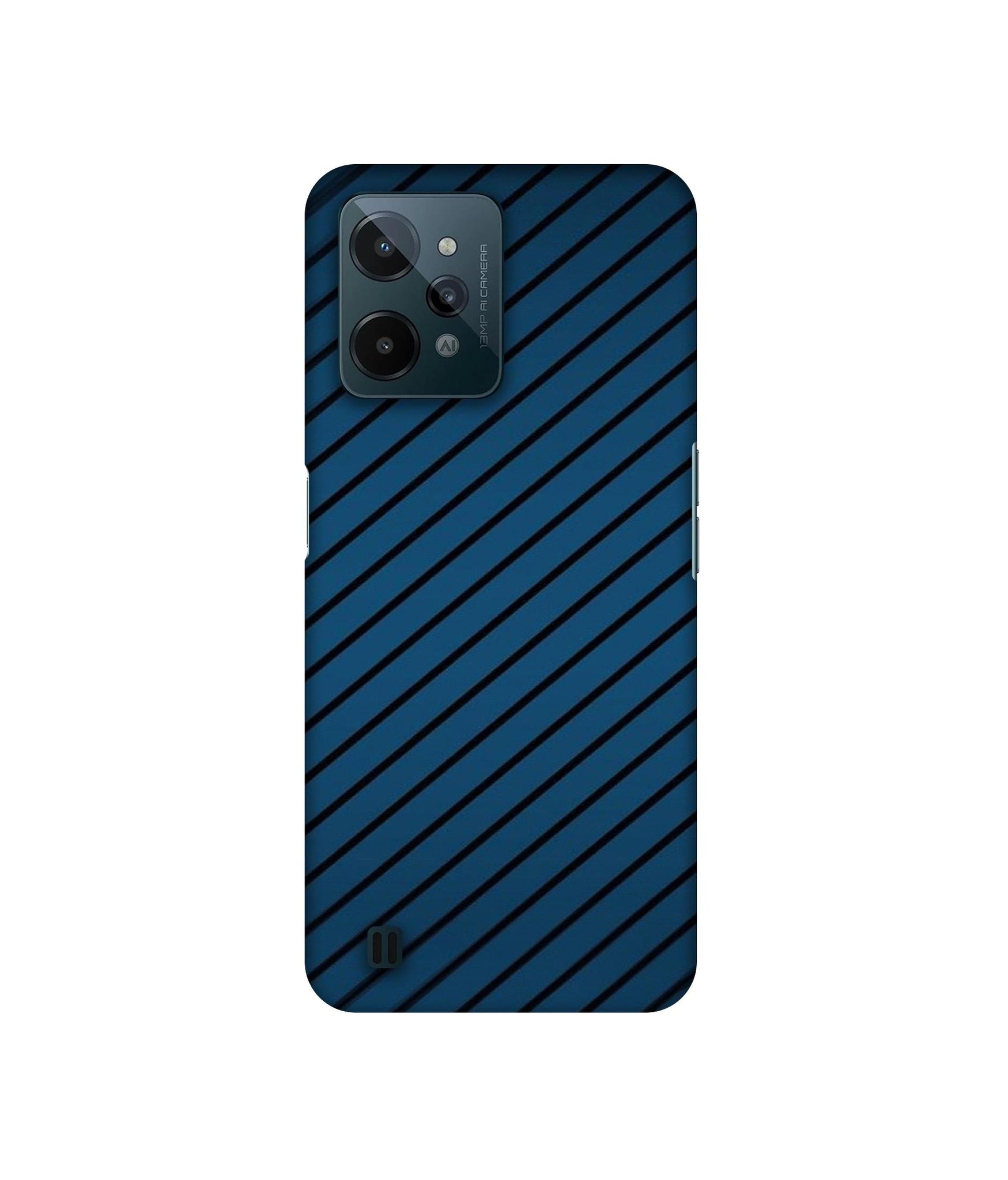 Blue Stripes Designer Hard Back Cover for Realme C31 4G