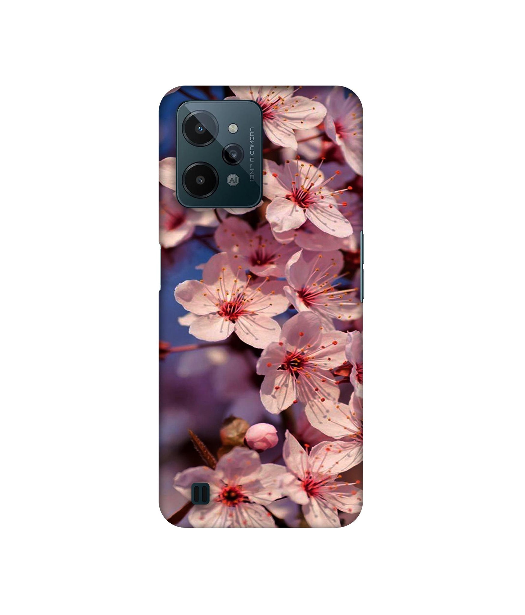 Pink Flowers Pattern Designer Hard Back Cover for Realme C31 4G