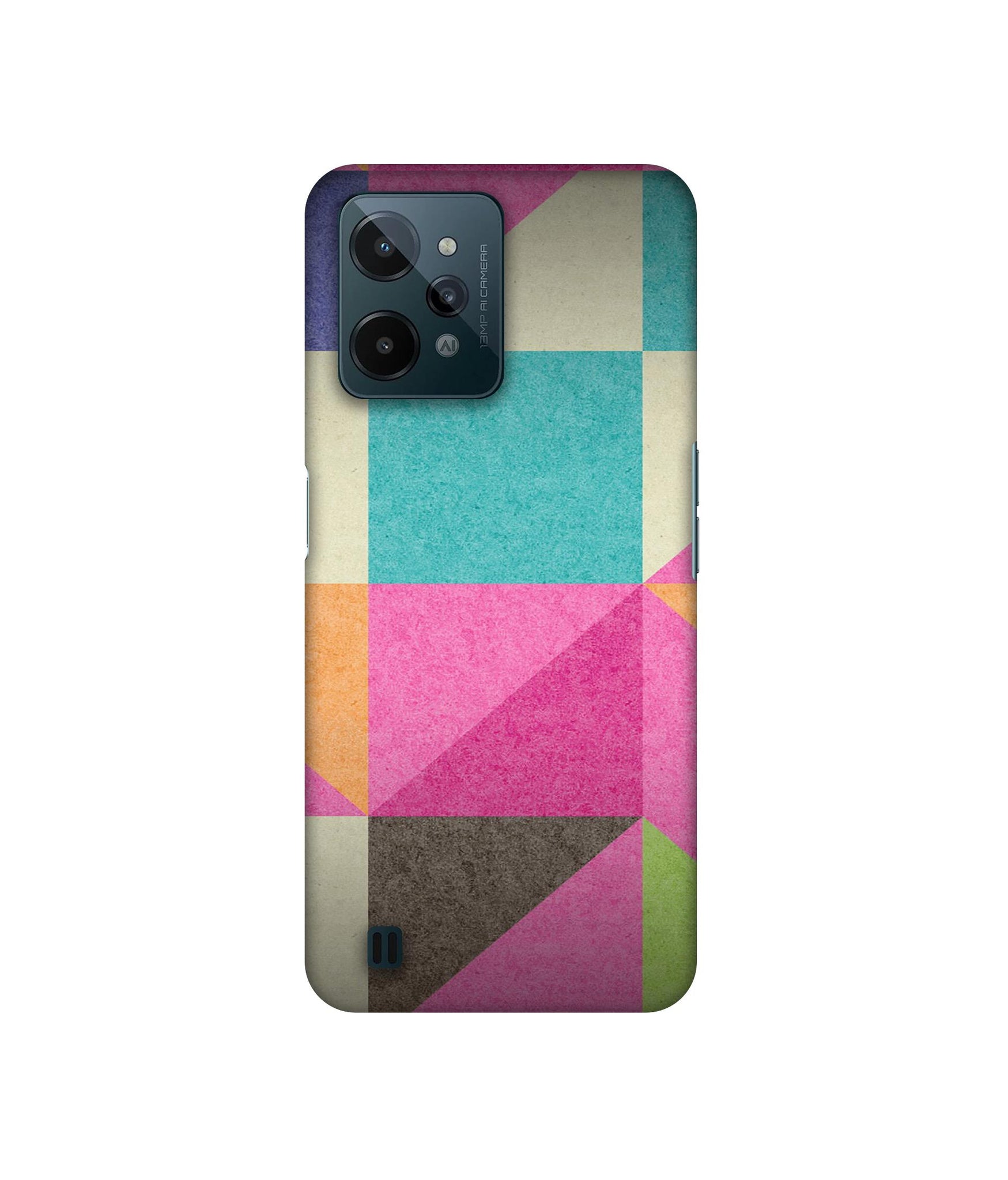 Pink Cyan Designer Hard Back Cover for Realme C31 4G