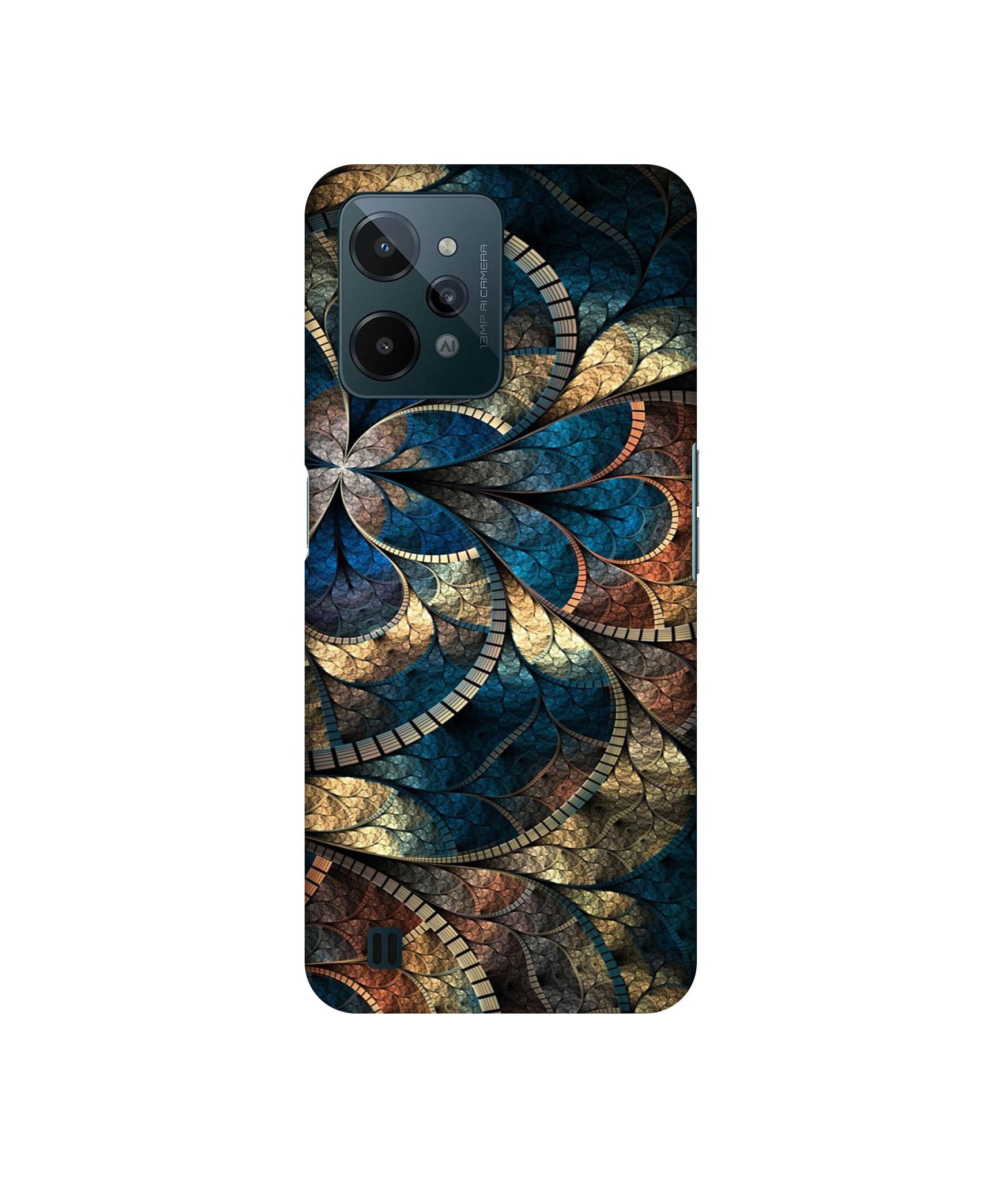 Fractional Pattern Designer Hard Back Cover for Realme C31 4G