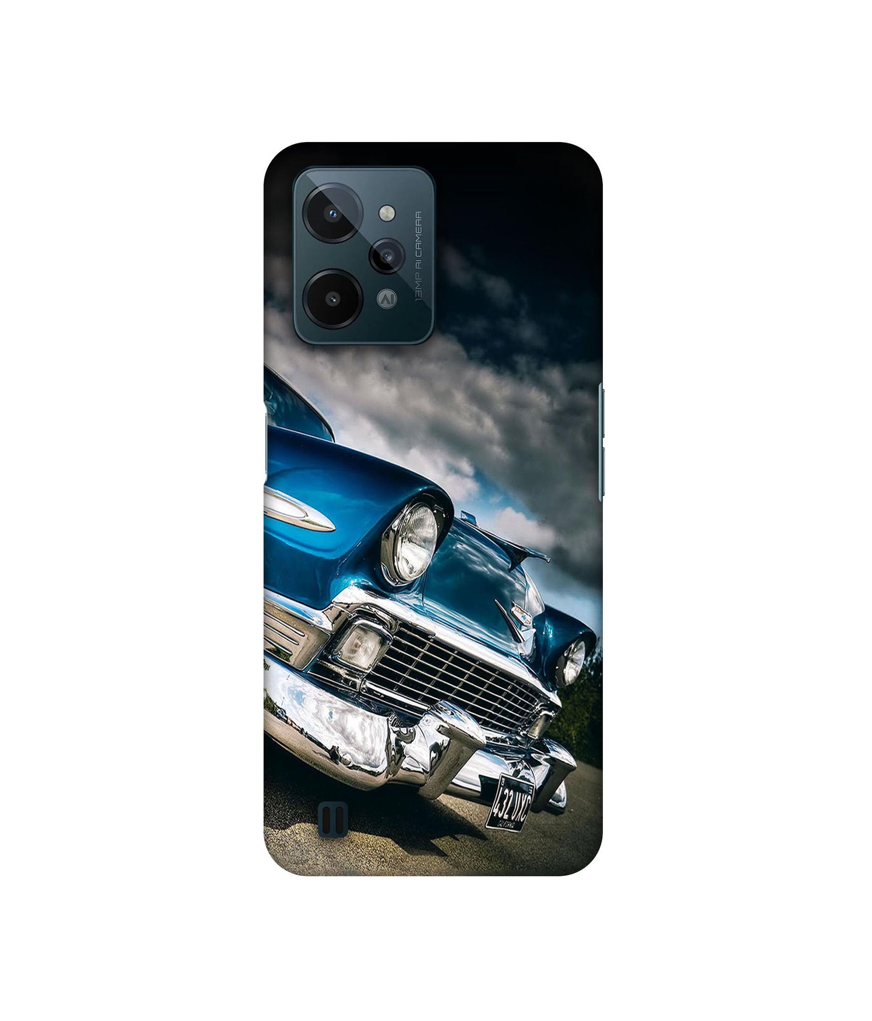 Vintage Car Pattern Designer Hard Back Cover for Realme C31 4G