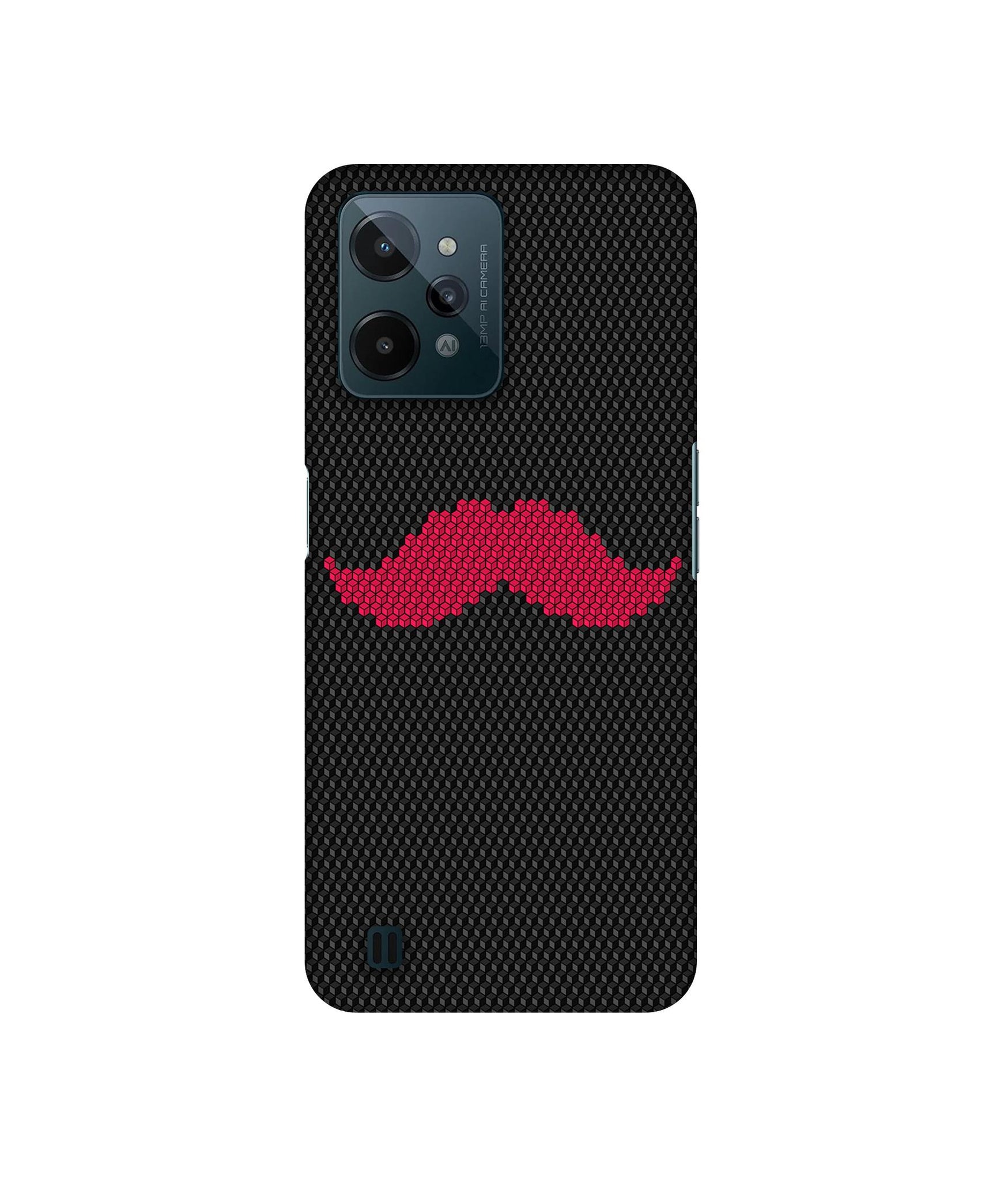 Pink Mustache Pattern Designer Hard Back Cover for Realme C31 4G