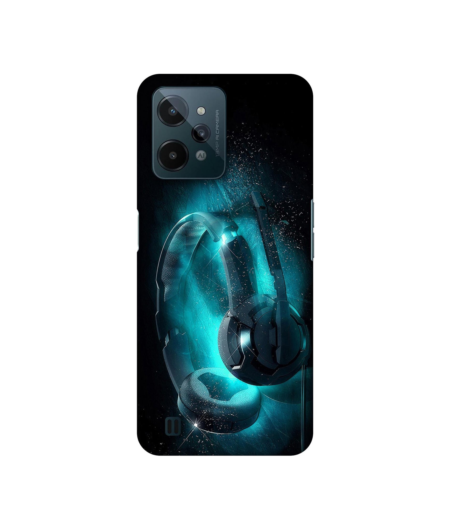 Cool Headphone Designer Hard Back Cover for Realme C31 4G