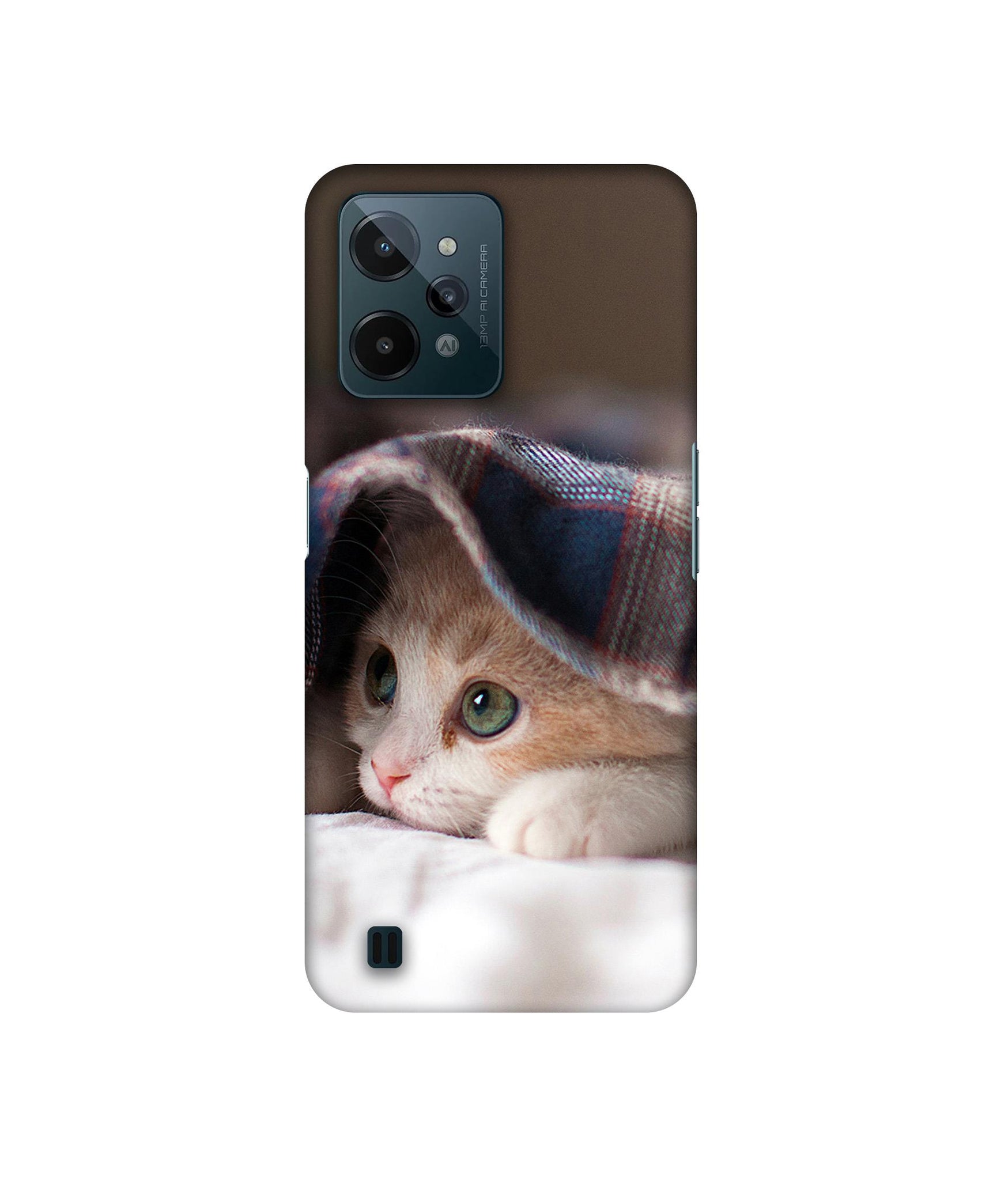 Sleepy Kitten Designer Hard Back Cover for Realme C31 4G