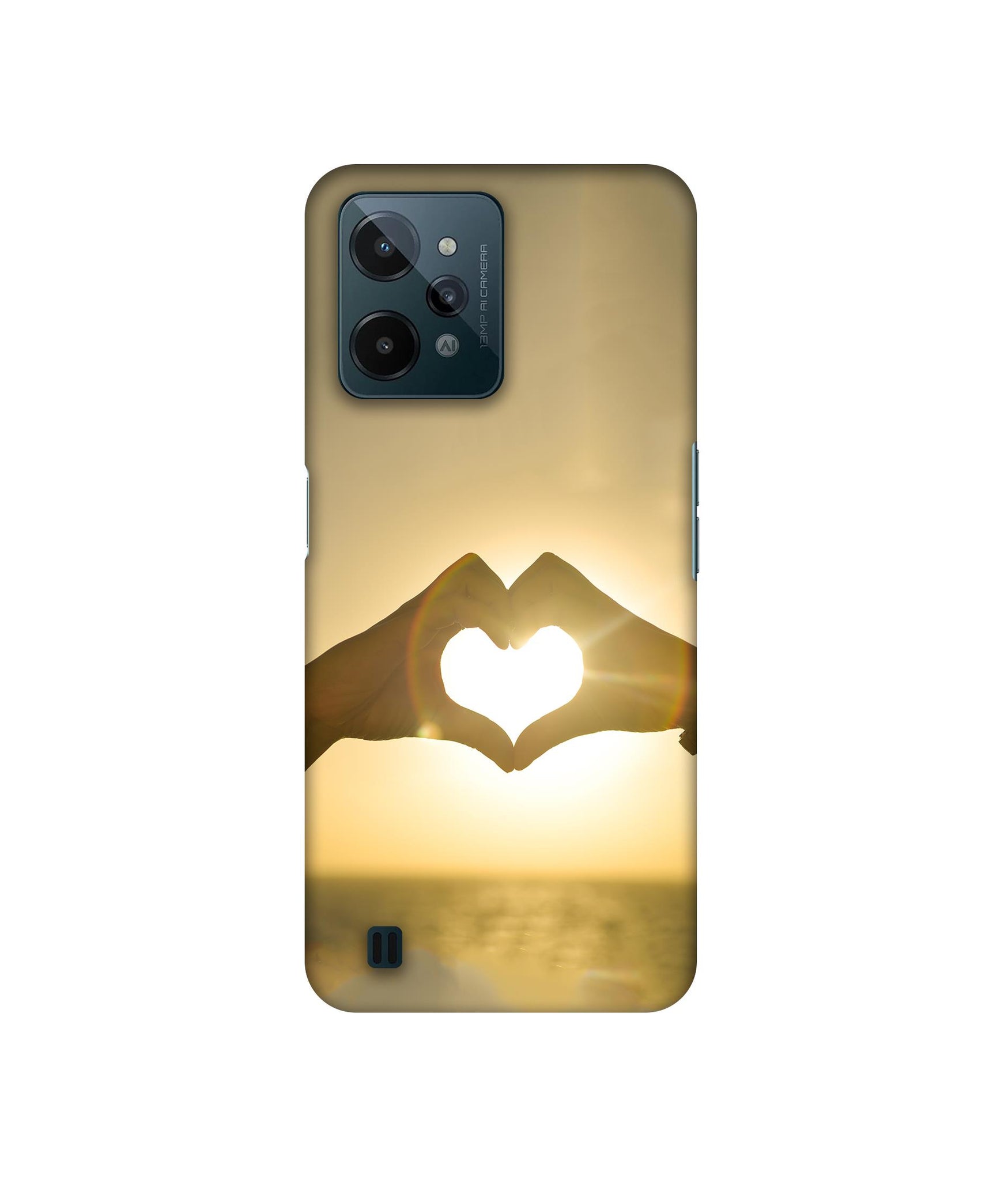 Heart in Hand Shape Designer Hard Back Cover for Realme C31 4G