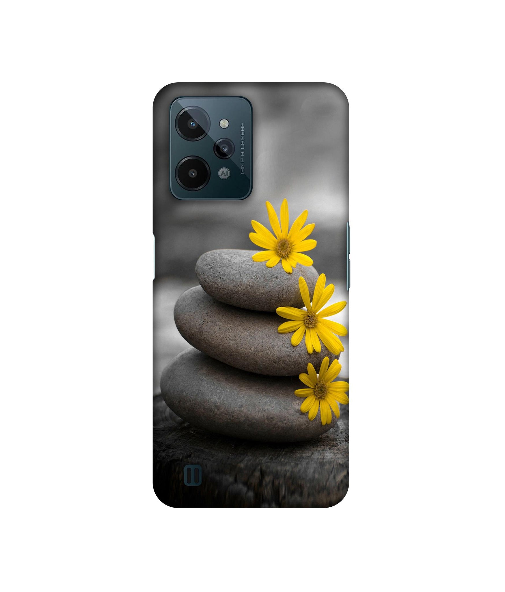 Stones And Flower Designer Hard Back Cover for Realme C31 4G