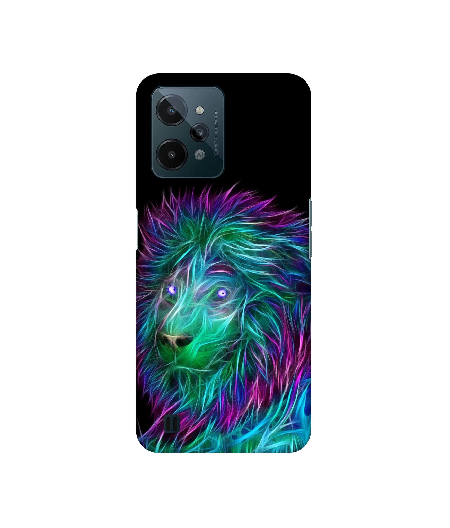 3D Lion Designer Hard Back Cover for Realme C31 4G
