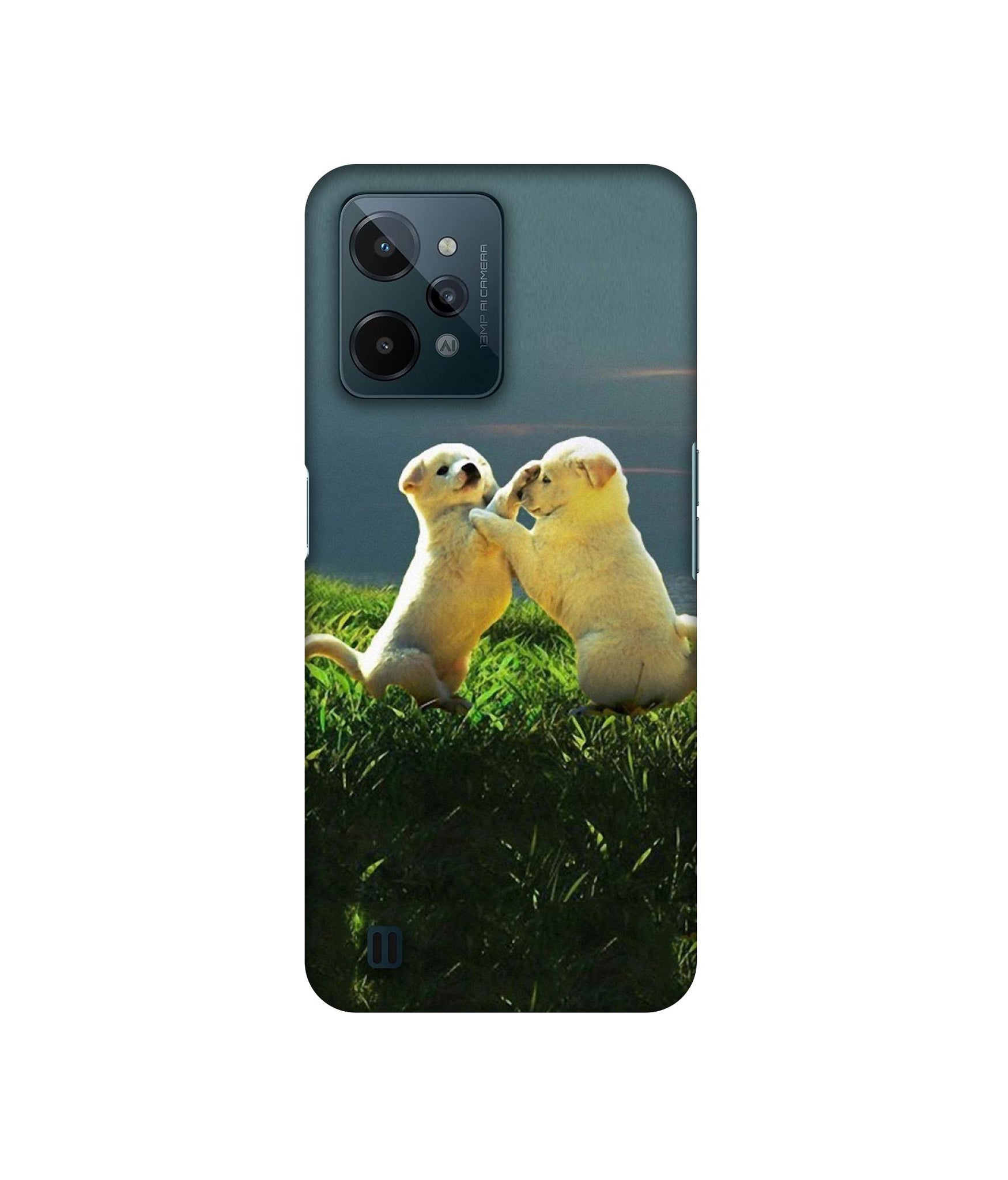 Puppy Couple Sunset Designer Hard Back Cover for Realme C31 4G