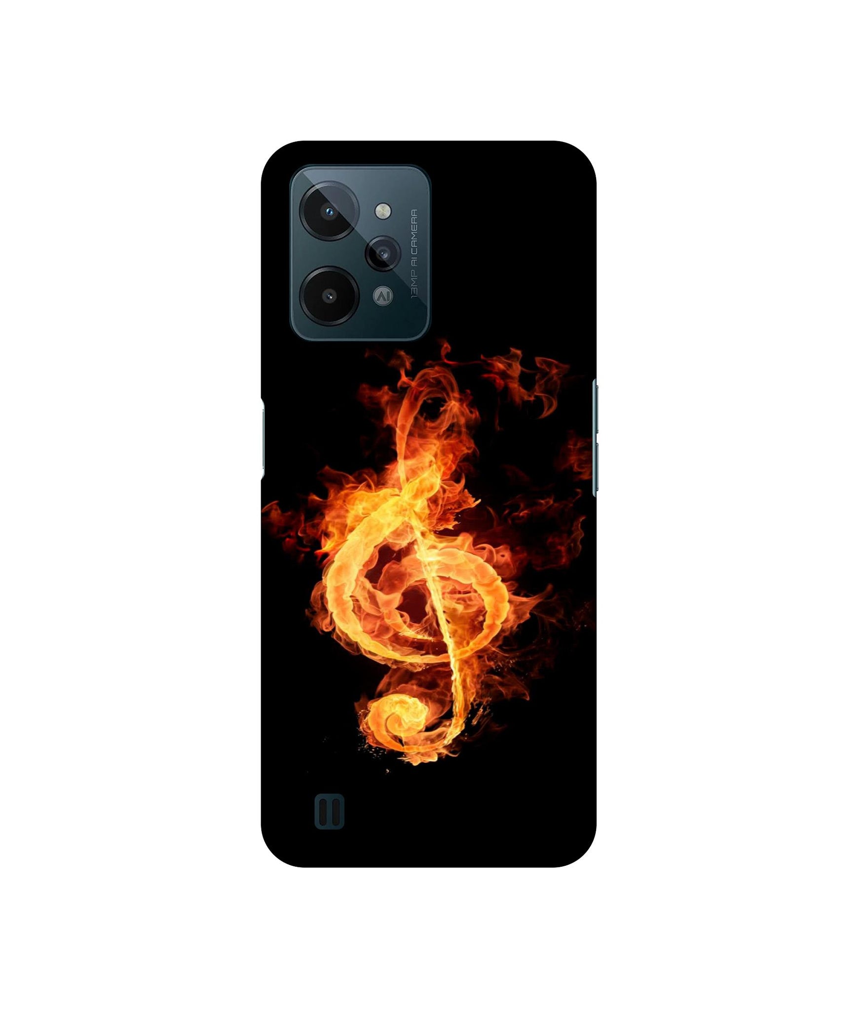 Fire Note Designer Hard Back Cover for Realme C31 4G