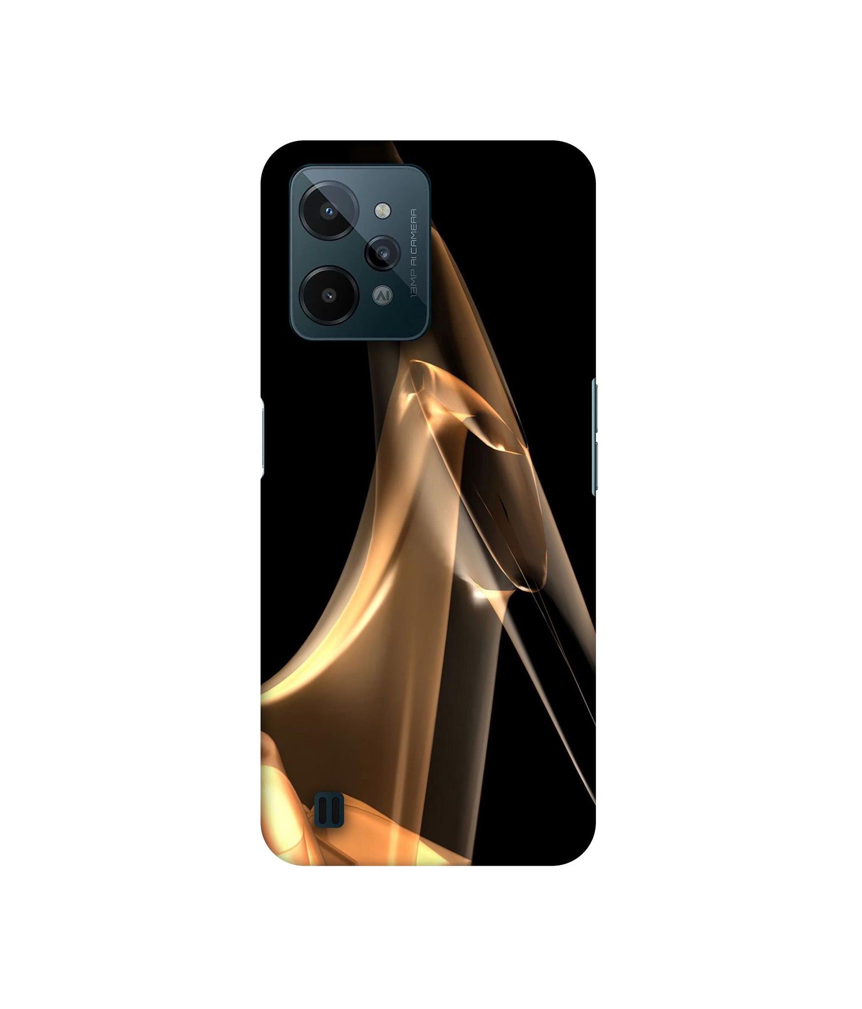 Gold Smoke Designer Hard Back Cover for Realme C31 4G