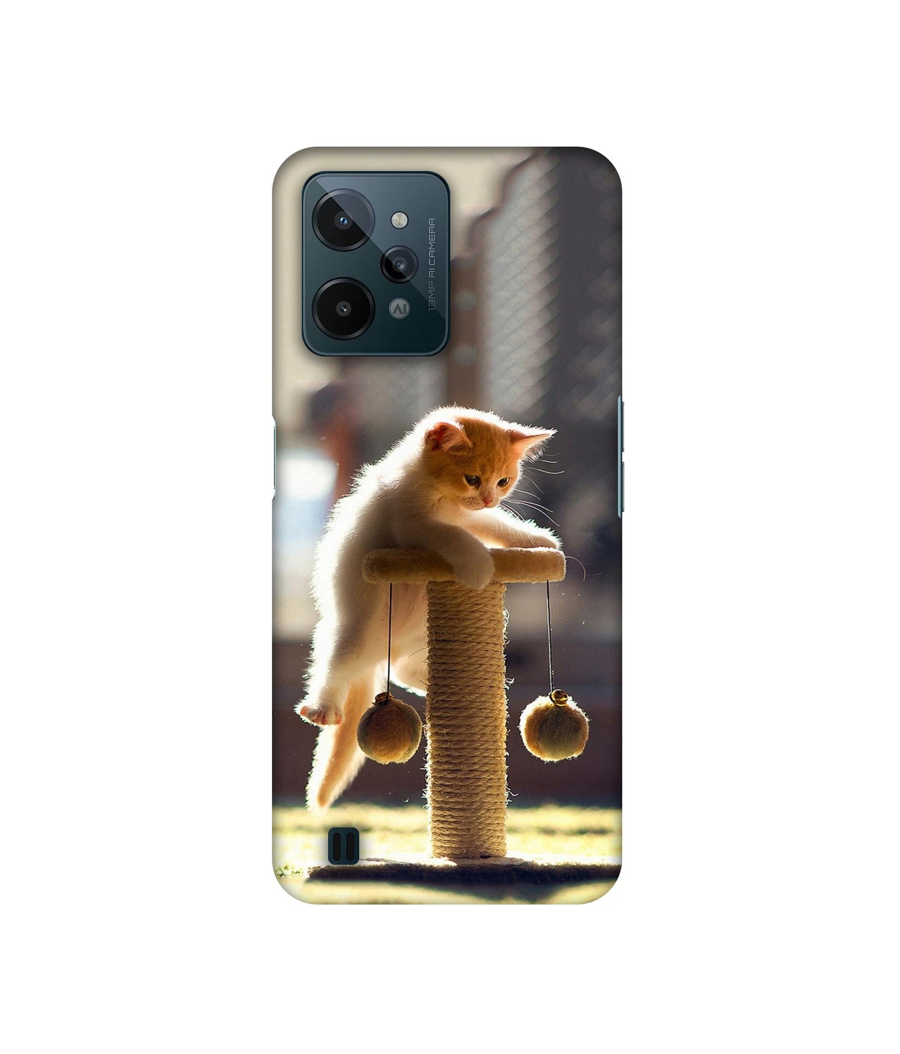 Cat Climbing Designer Hard Back Cover for Realme C31 4G