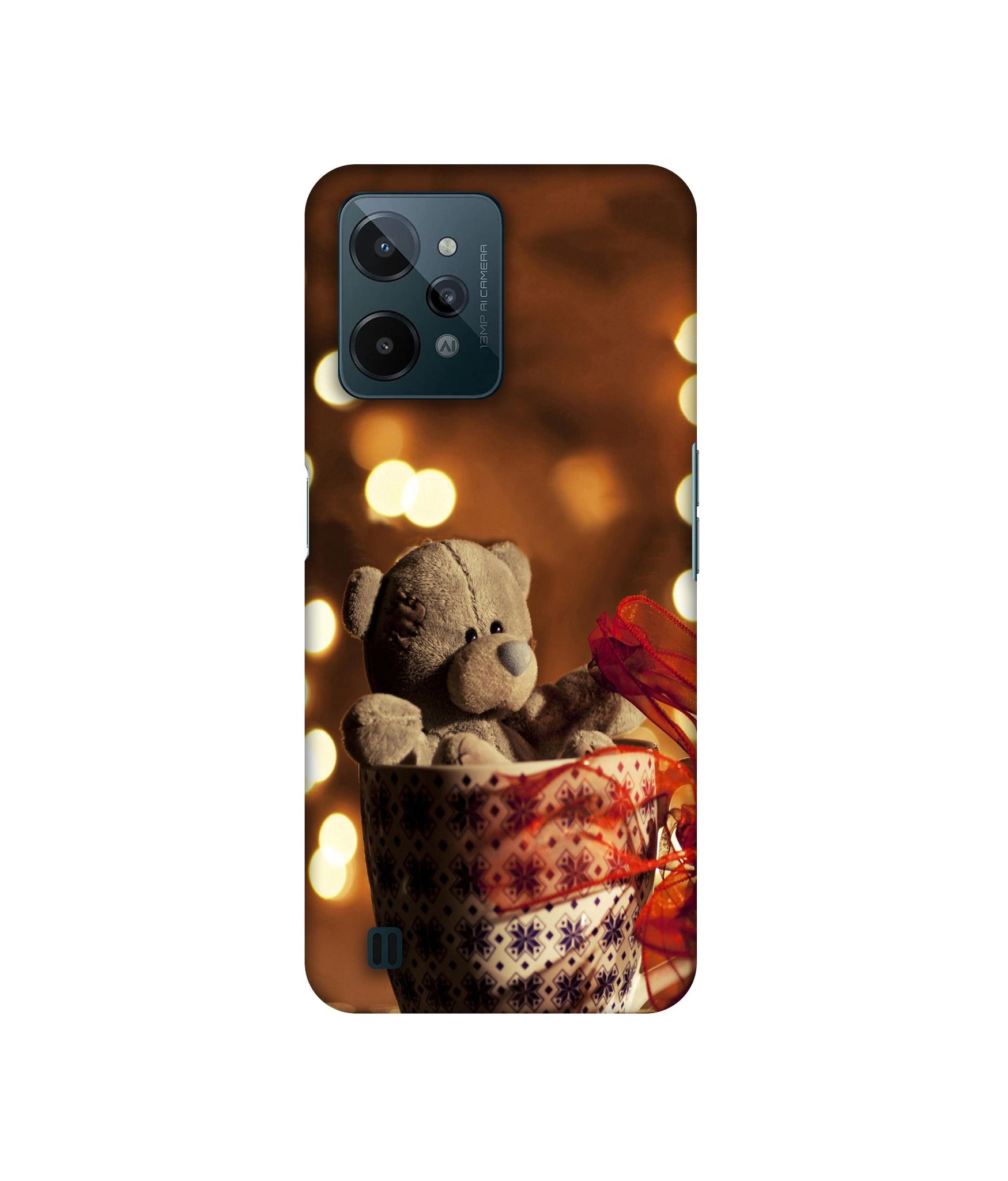 Teddy In Cup Designer Hard Back Cover for Realme C31 4G