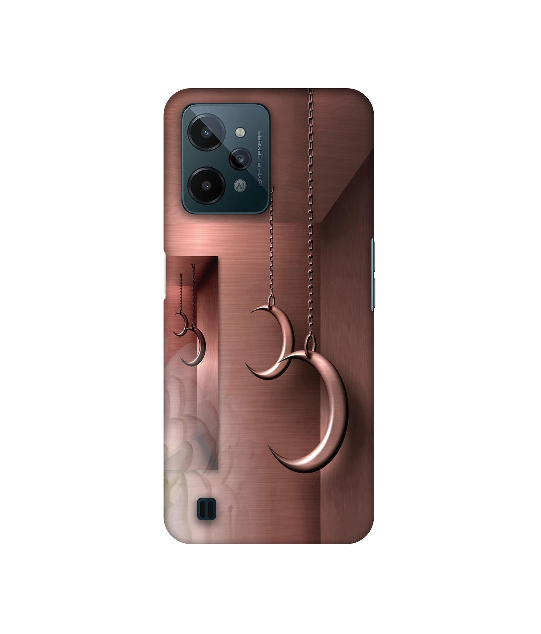 Flower Metal Designer Hard Back Cover for Realme C31 4G