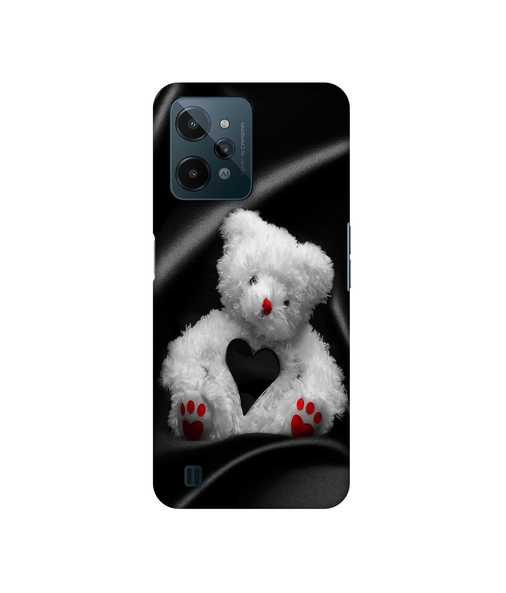 White Teddy Bear Designer Hard Back Cover for Realme C31 4G