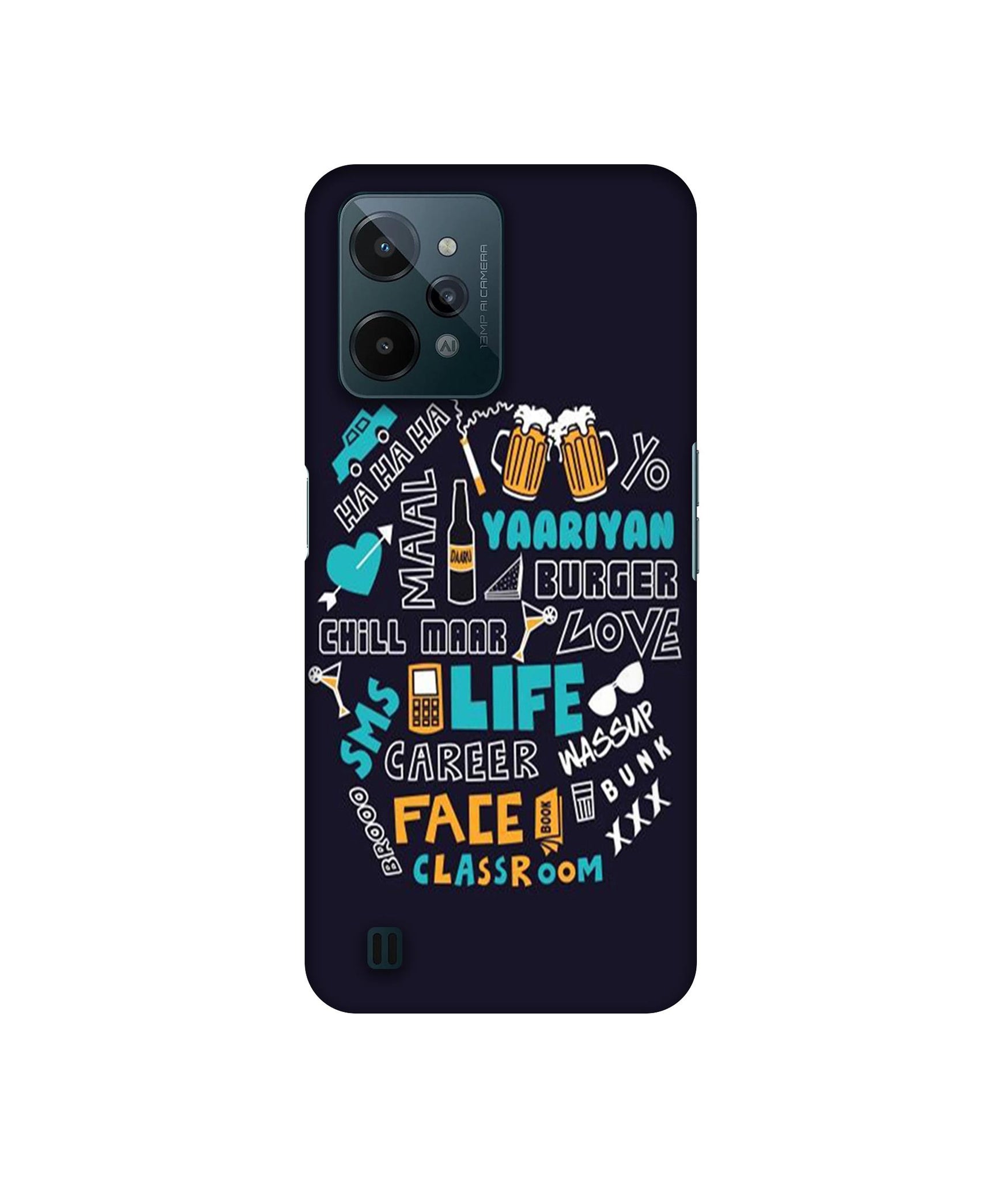 Funny Quote Designer Hard Back Cover for Realme C31 4G