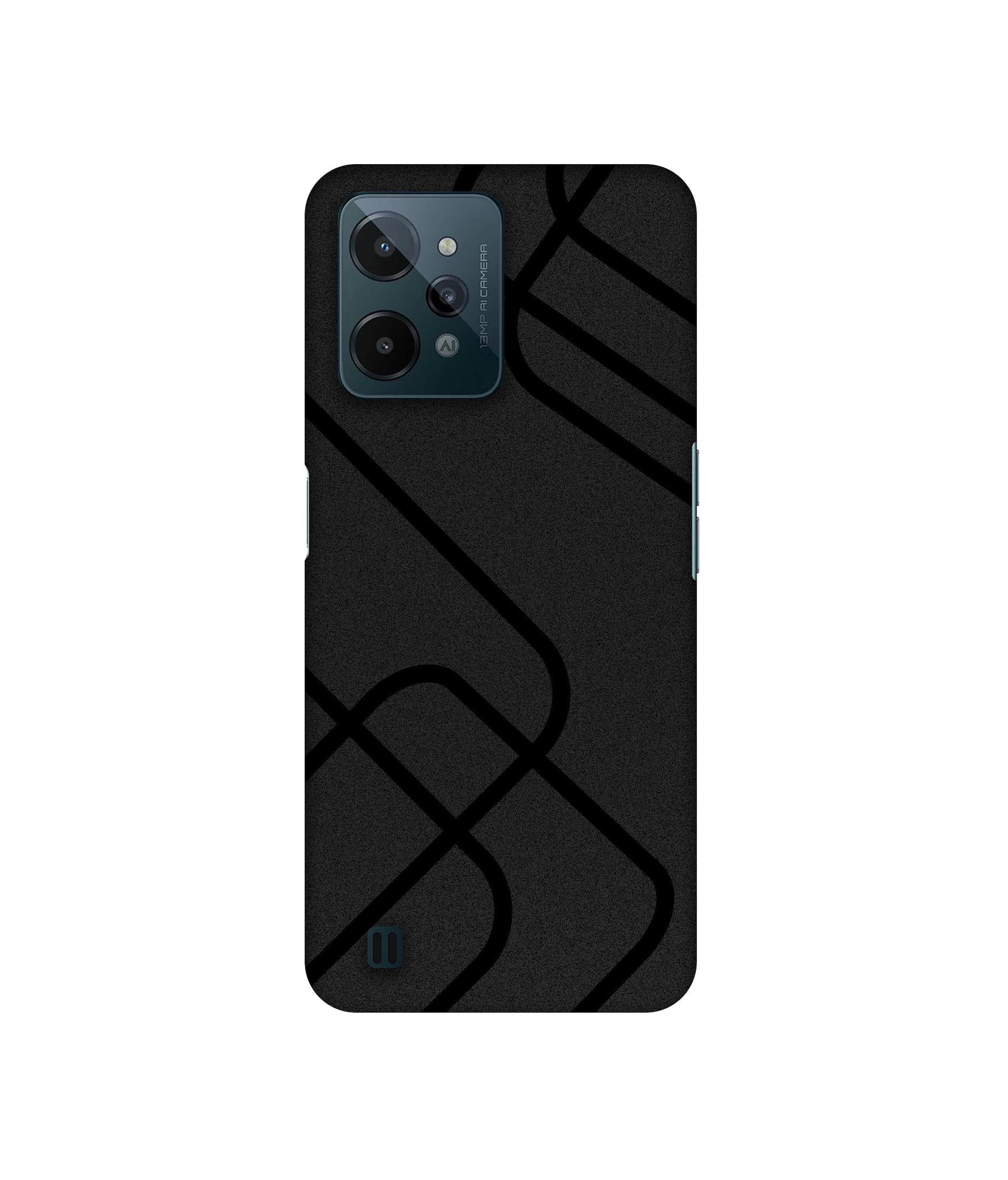 Zig-Zag Black Line Designer Hard Back Cover for Realme C31 4G