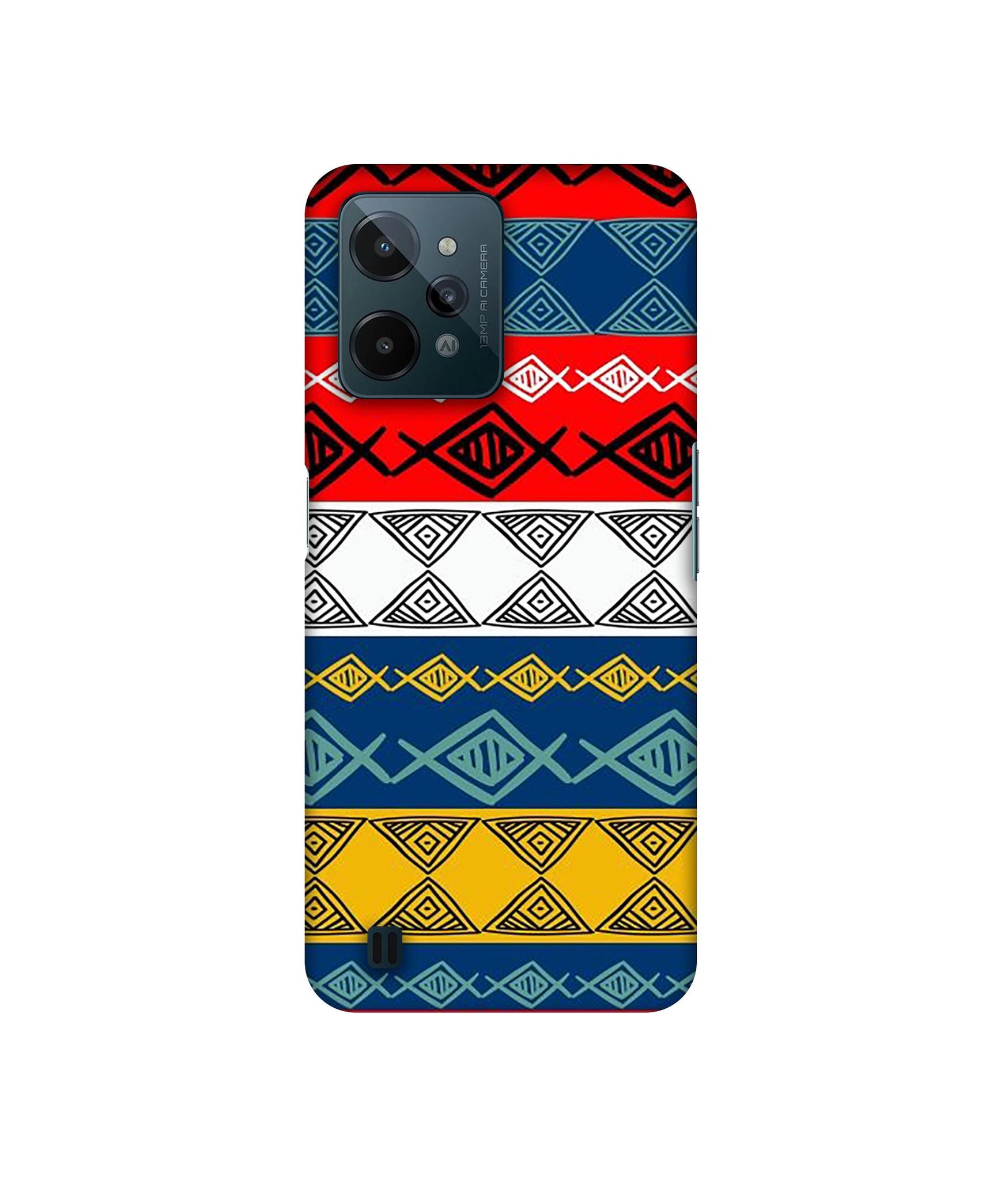Colorful Hand Made Rangoli Art Designer Hard Back Cover for Realme C31 4G