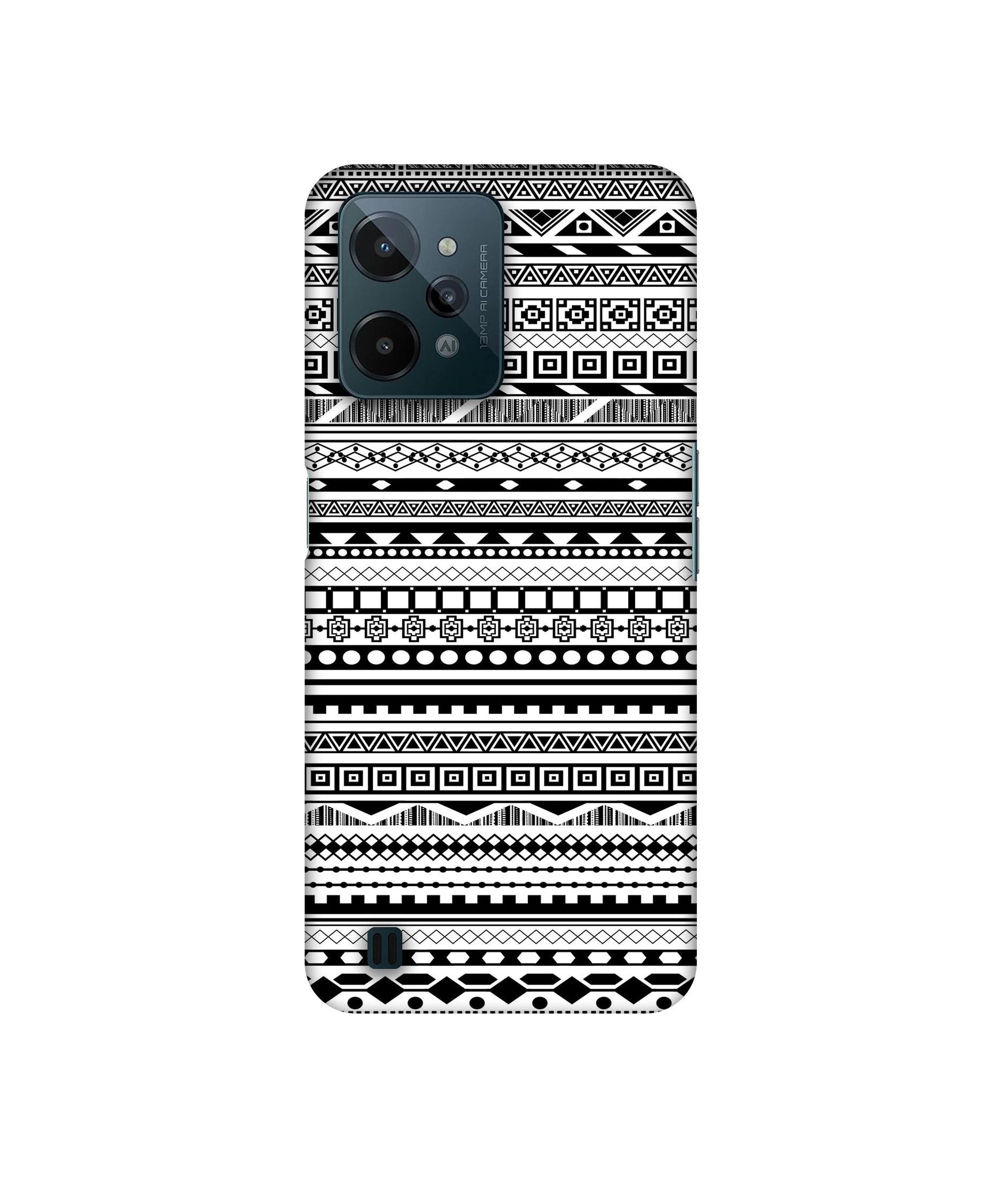 Black & White Patterns Designer Hard Back Cover for Realme C31 4G