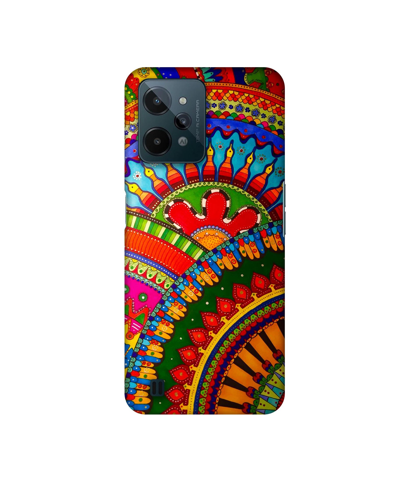 Rajasthani Rangoli Art Designer Hard Back Cover for Realme C31 4G