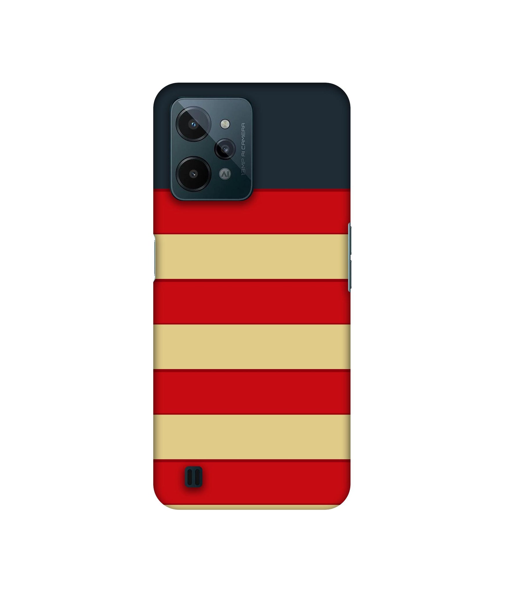 Multicolor Lines Designer Hard Back Cover for Realme C31 4G