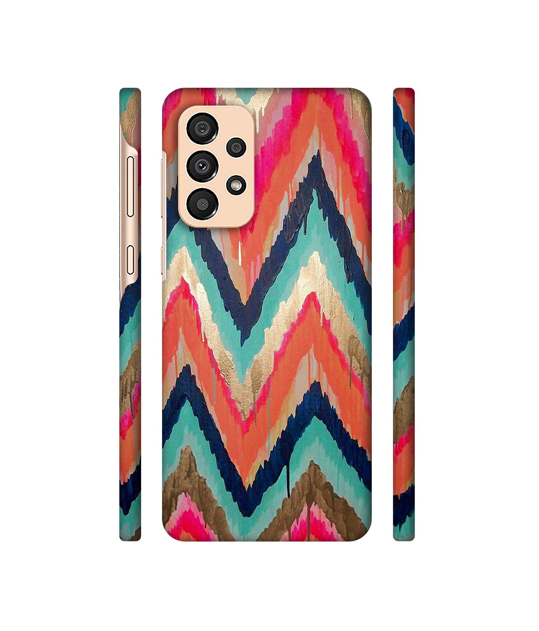 Colorful Zig-Zag Lines Art Designer Hard Back Cover for Samsung Galaxy A33 5G