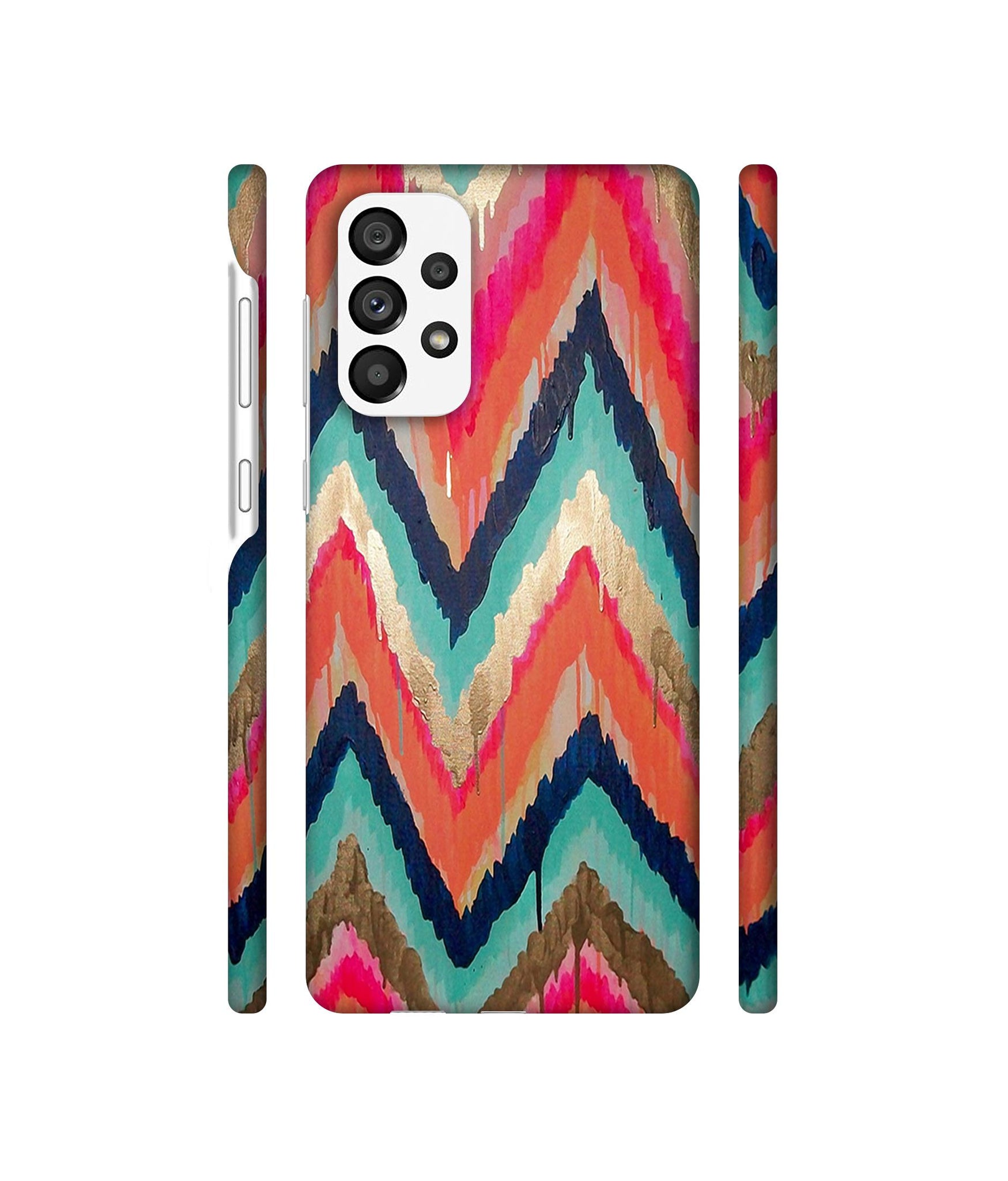 Colorful Zig-Zag Lines Art Designer Hard Back Cover for Samsung Galaxy A73 5G
