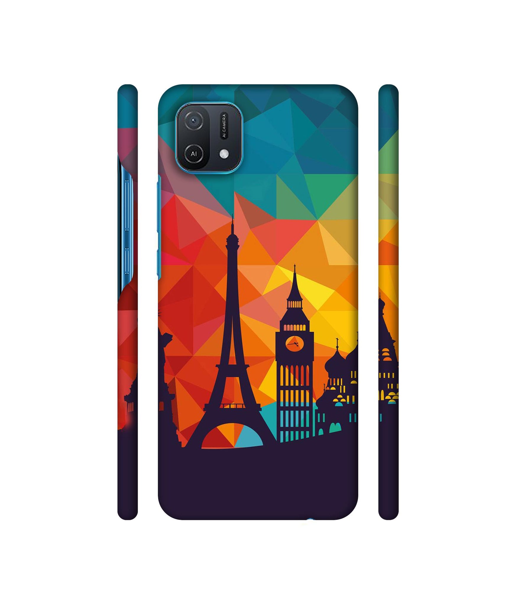 Colored Paris Designer Hard Back Cover for Oppo A16K 4G