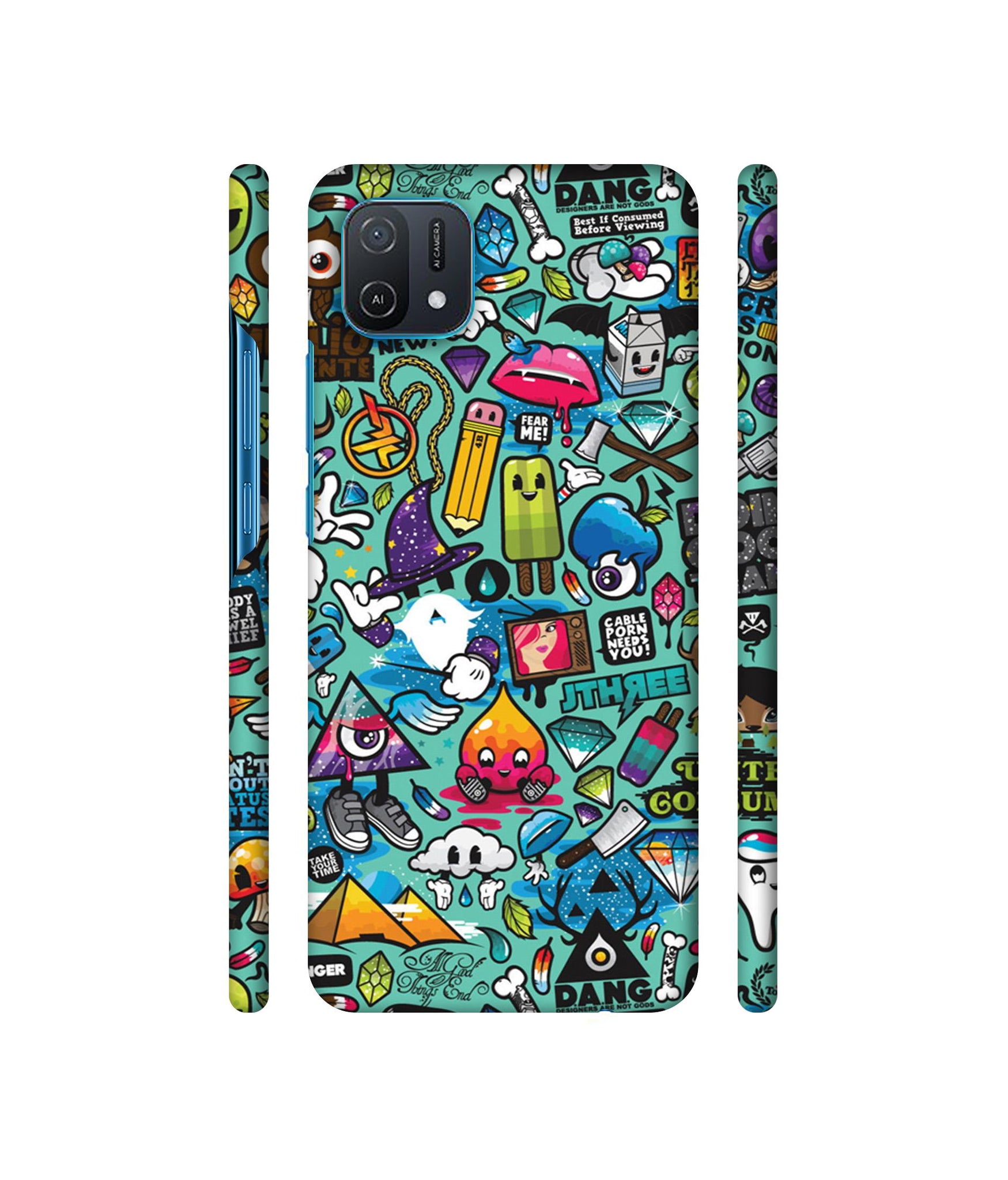 Crazy Designer Hard Back Cover for Oppo A16K 4G