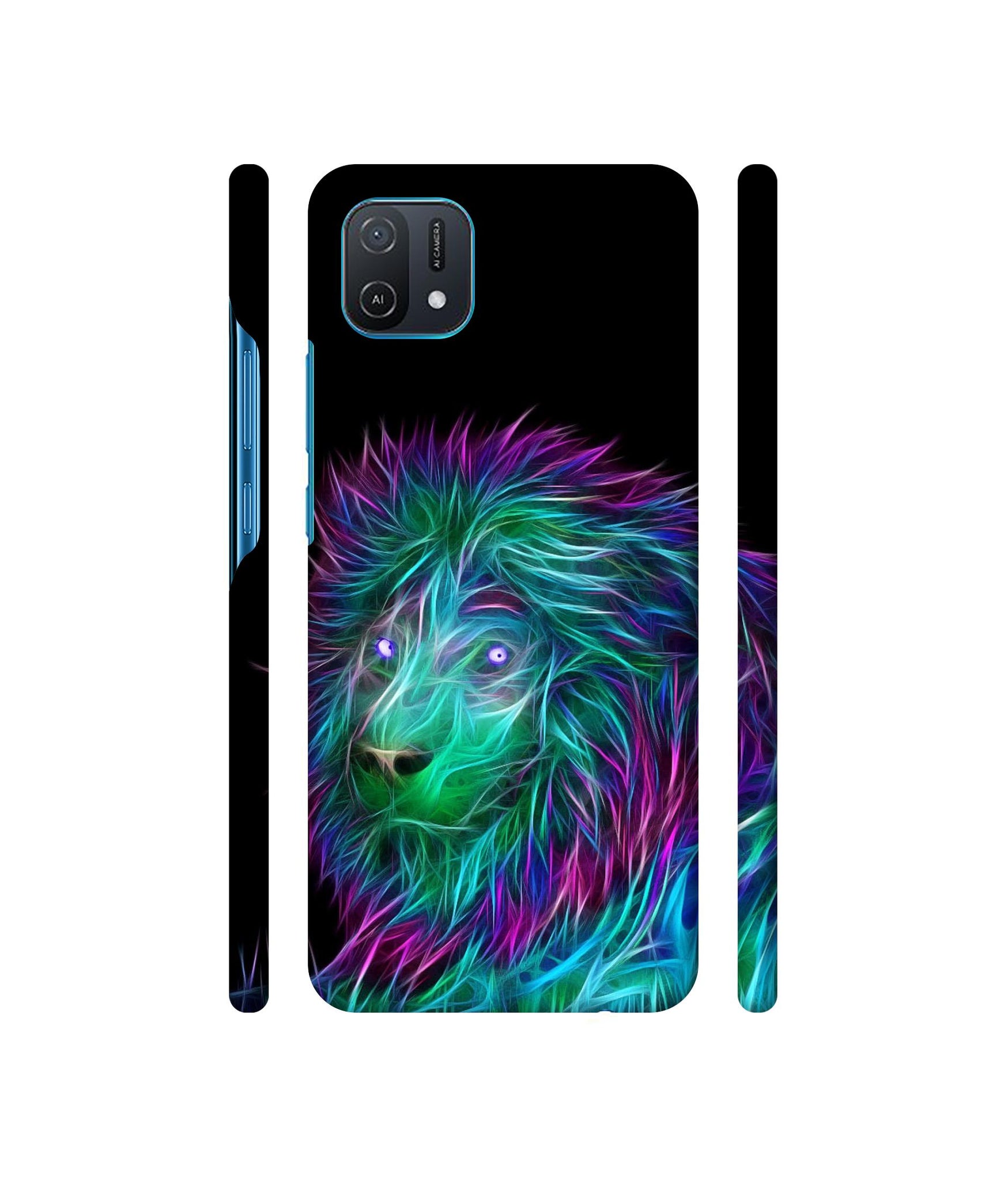 3D Lion Designer Hard Back Cover for Oppo A16K 4G