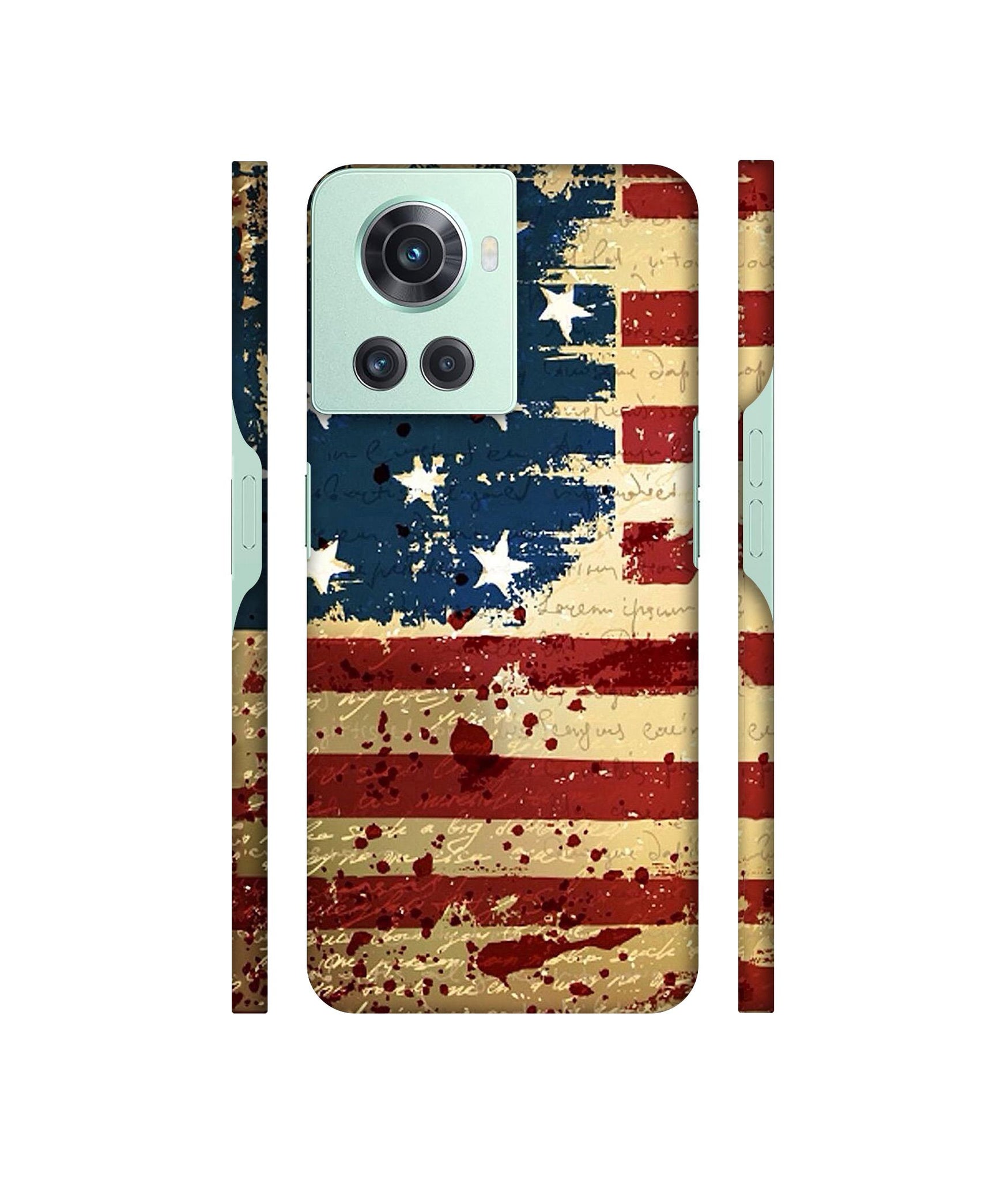 Colorful USA Flag Designer Hard Back Cover for OnePlus 10R 5G