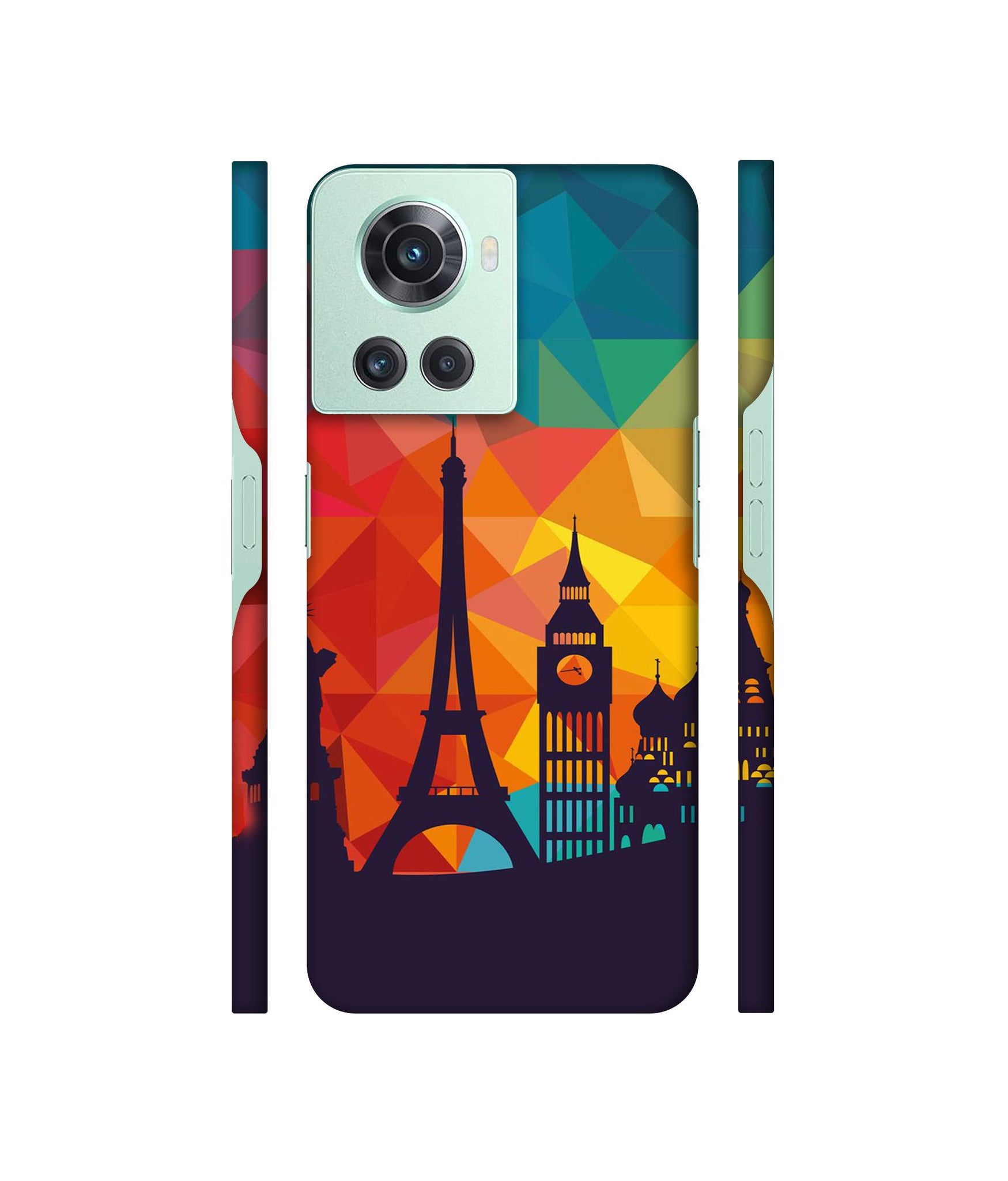 Colored Paris Designer Hard Back Cover for OnePlus 10R 5G