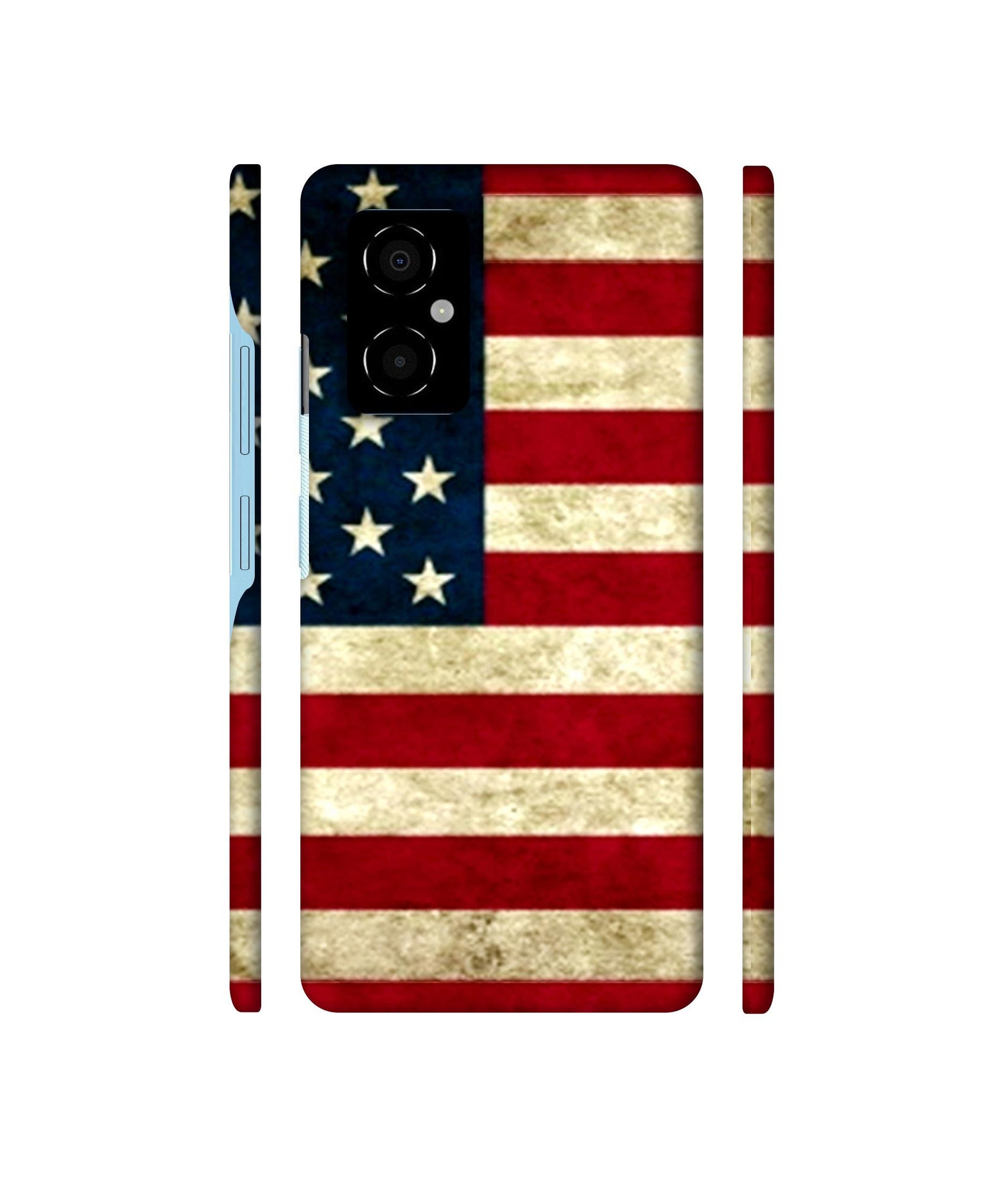Multicoloured USA Flag Designer Hard Back Cover for Poco M4 5G