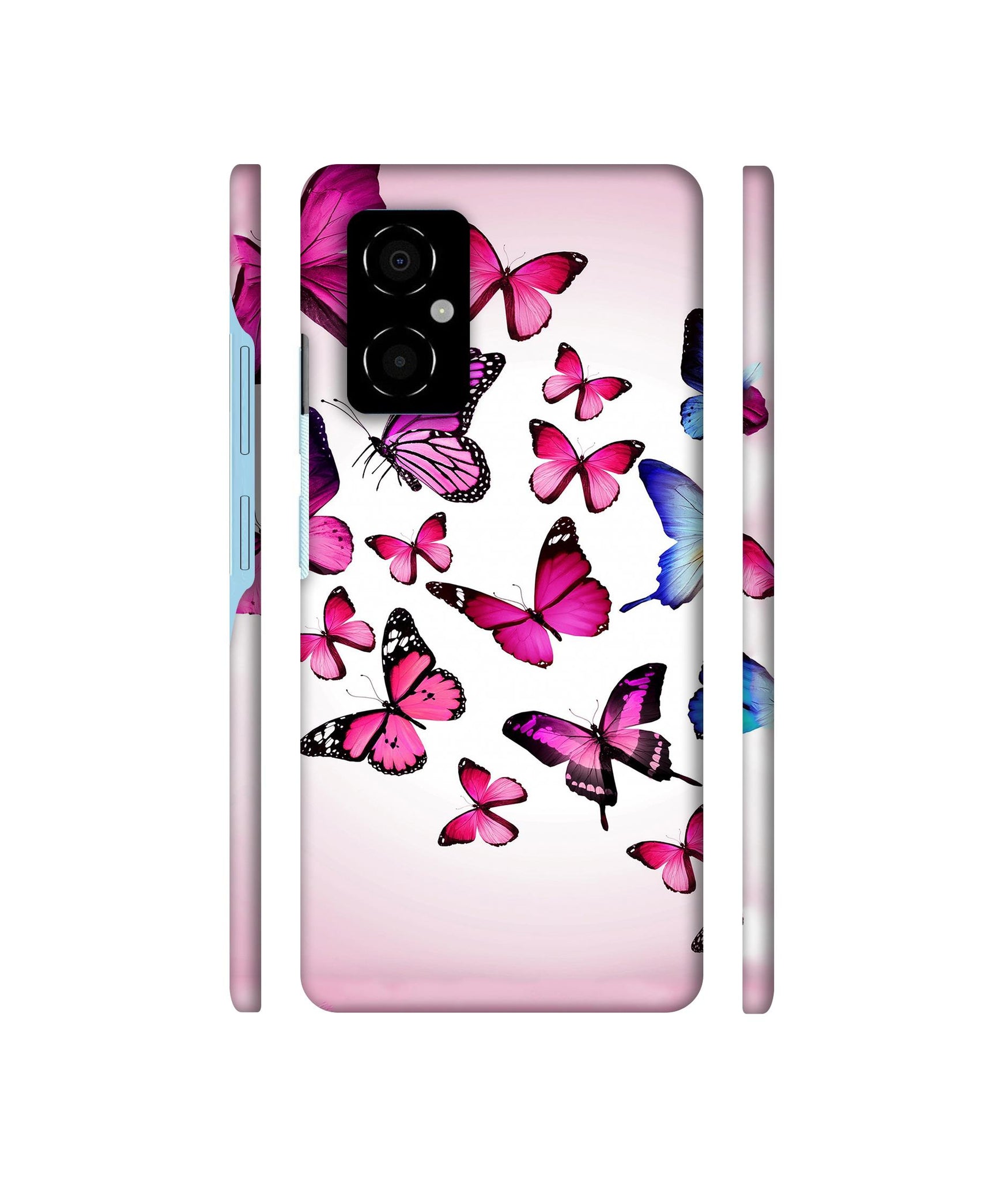 Flying Colorful Butterfly Designer Hard Back Cover for Poco M4 5G