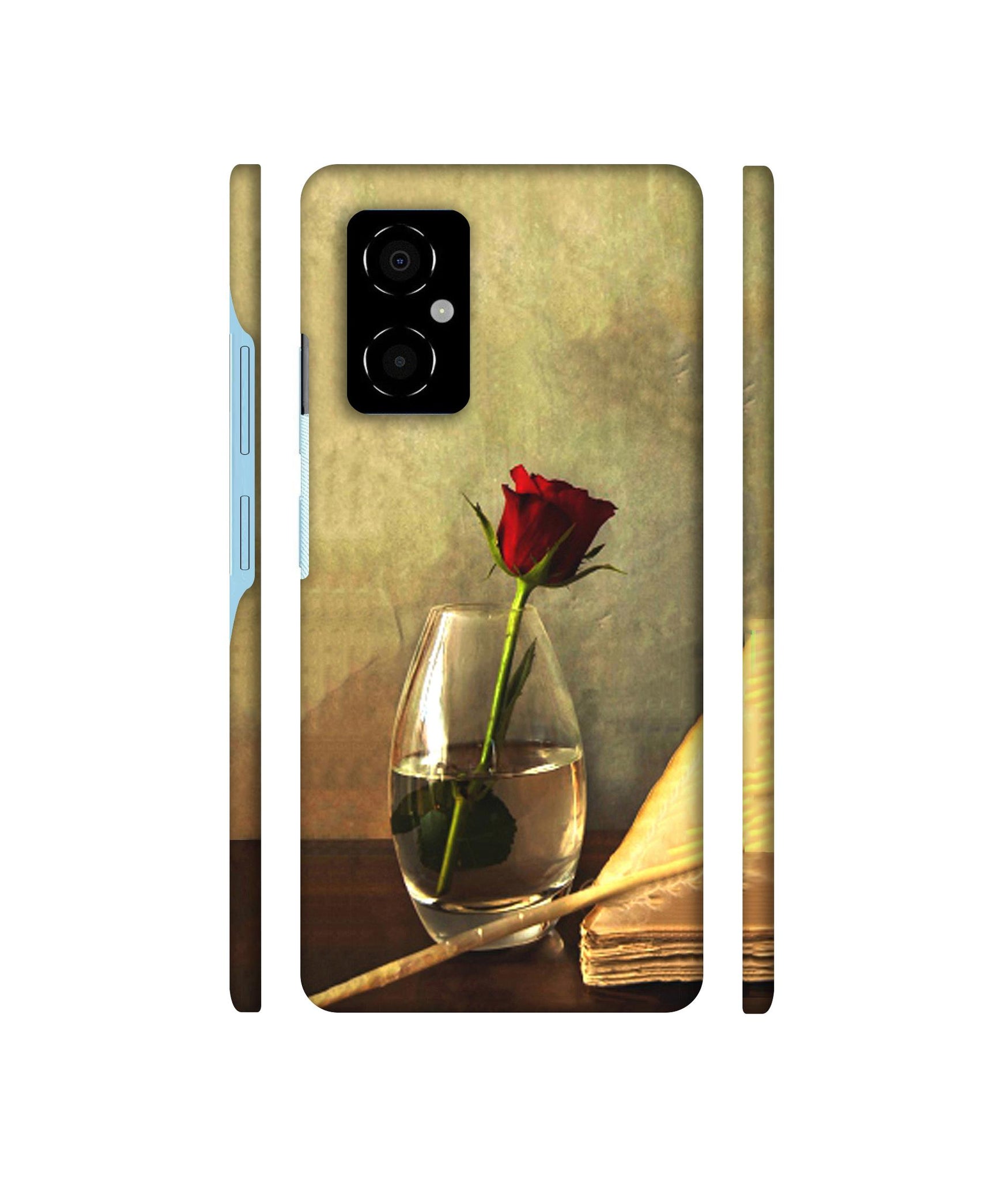 Red Rose in Glass Designer Hard Back Cover for Poco M4 5G