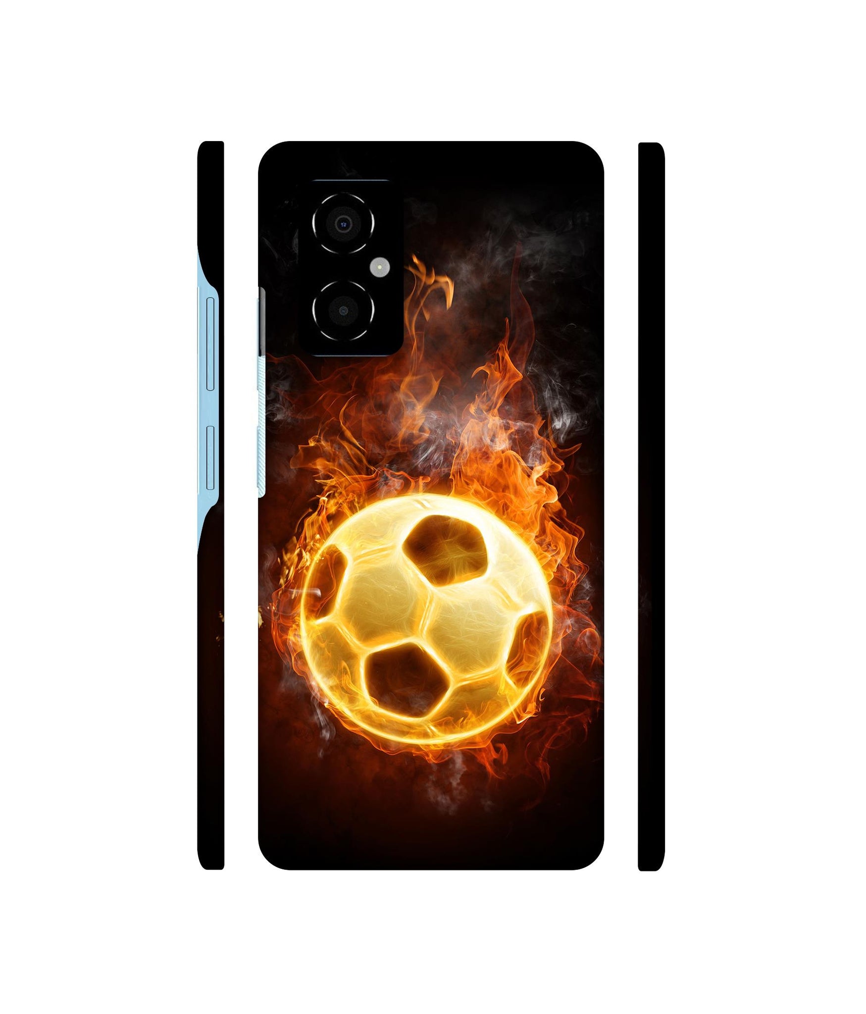 Football & Fire Designer Hard Back Cover for Poco M4 5G
