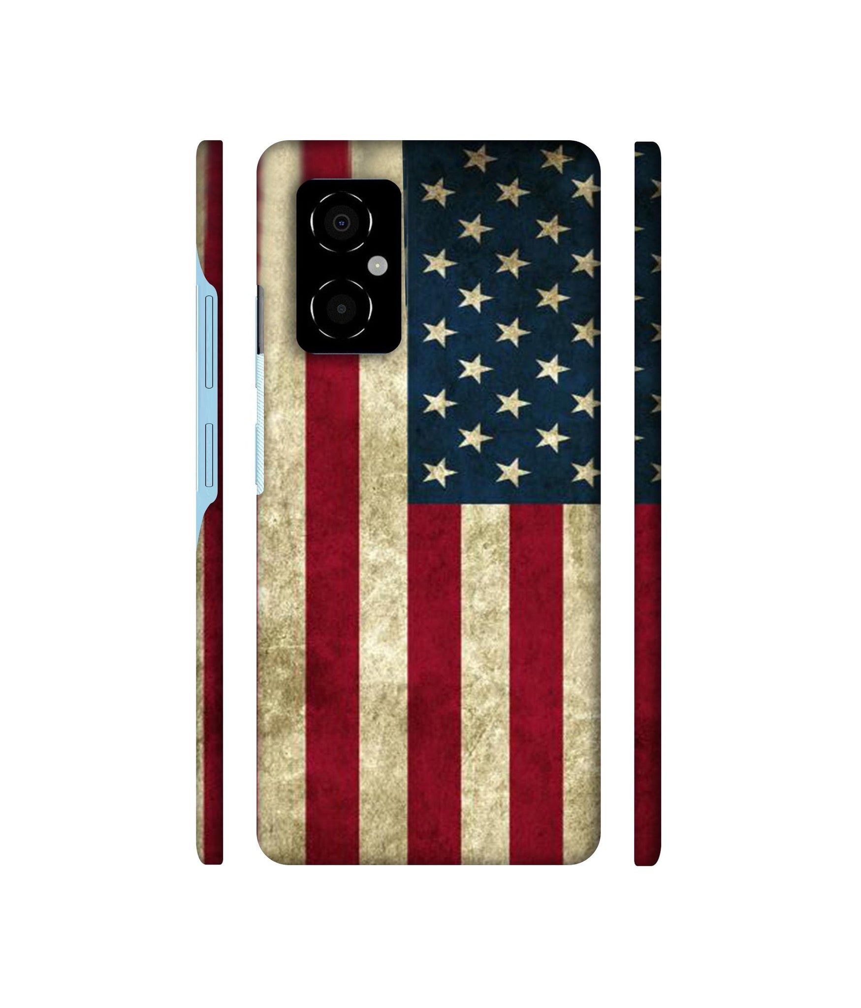 Vingate USA Flag Designer Hard Back Cover for Poco M4 5G