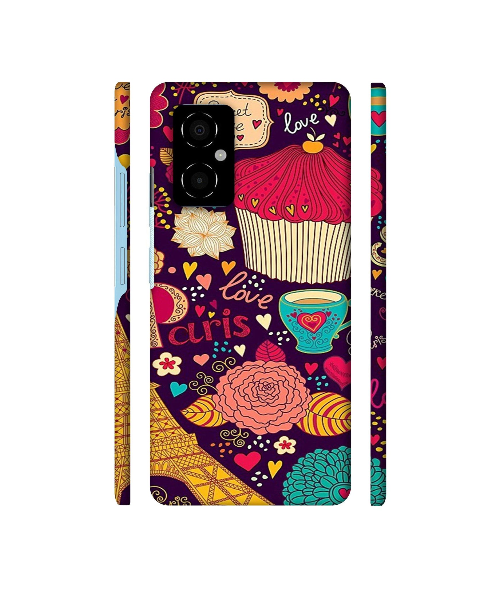 Paris Flower Love Designer Hard Back Cover for Poco M4 5G