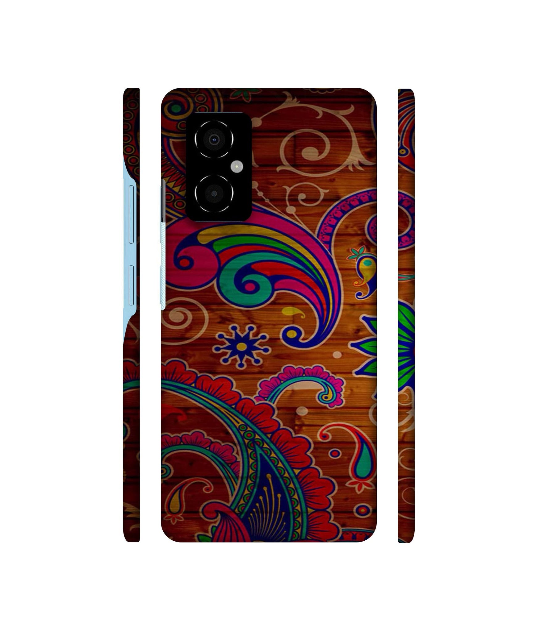 Wooden Pattern Print Designer Hard Back Cover for Poco M4 5G
