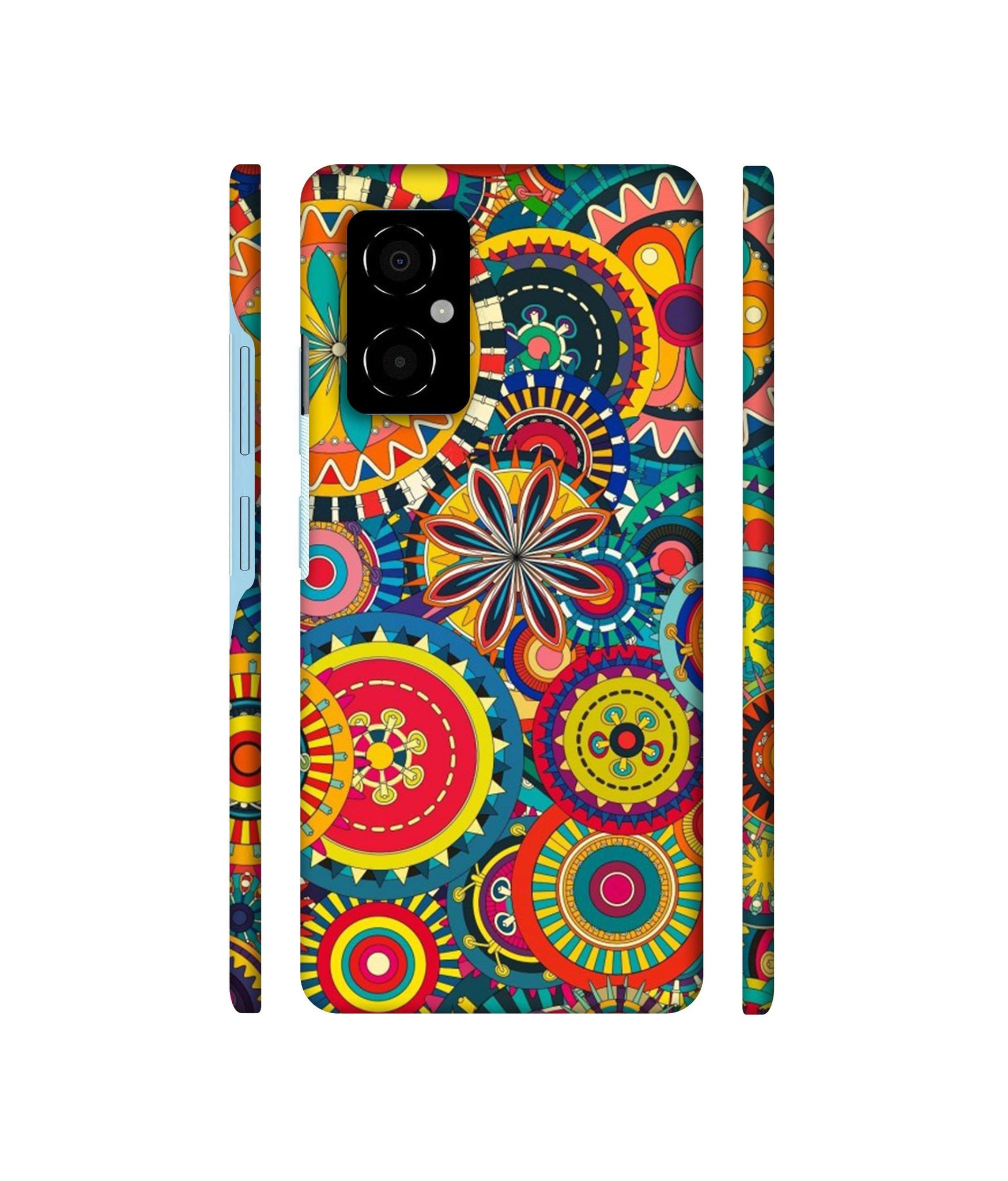 Ring Pattern Print Designer Hard Back Cover for Poco M4 5G