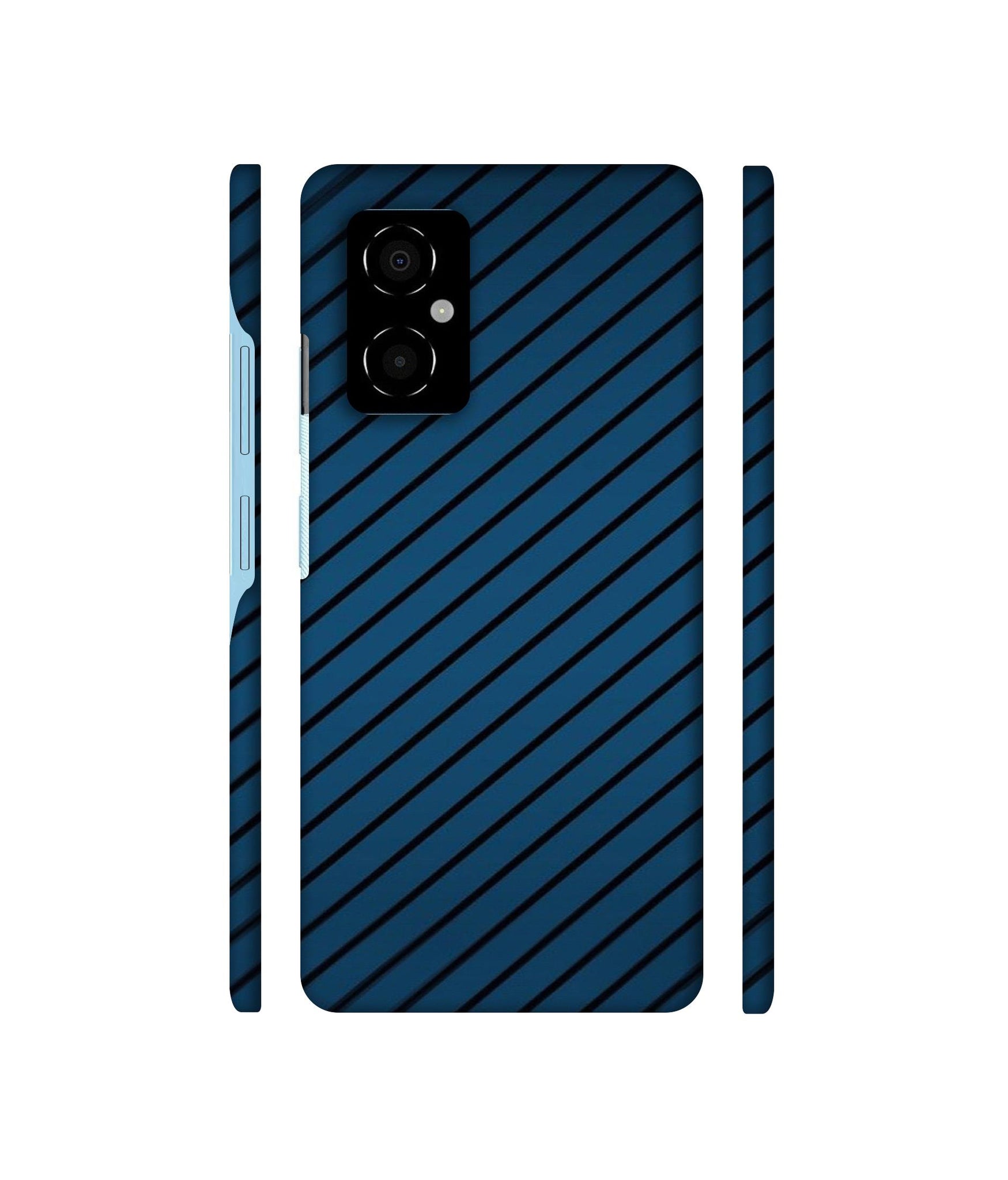 Blue Stripes Designer Hard Back Cover for Poco M4 5G