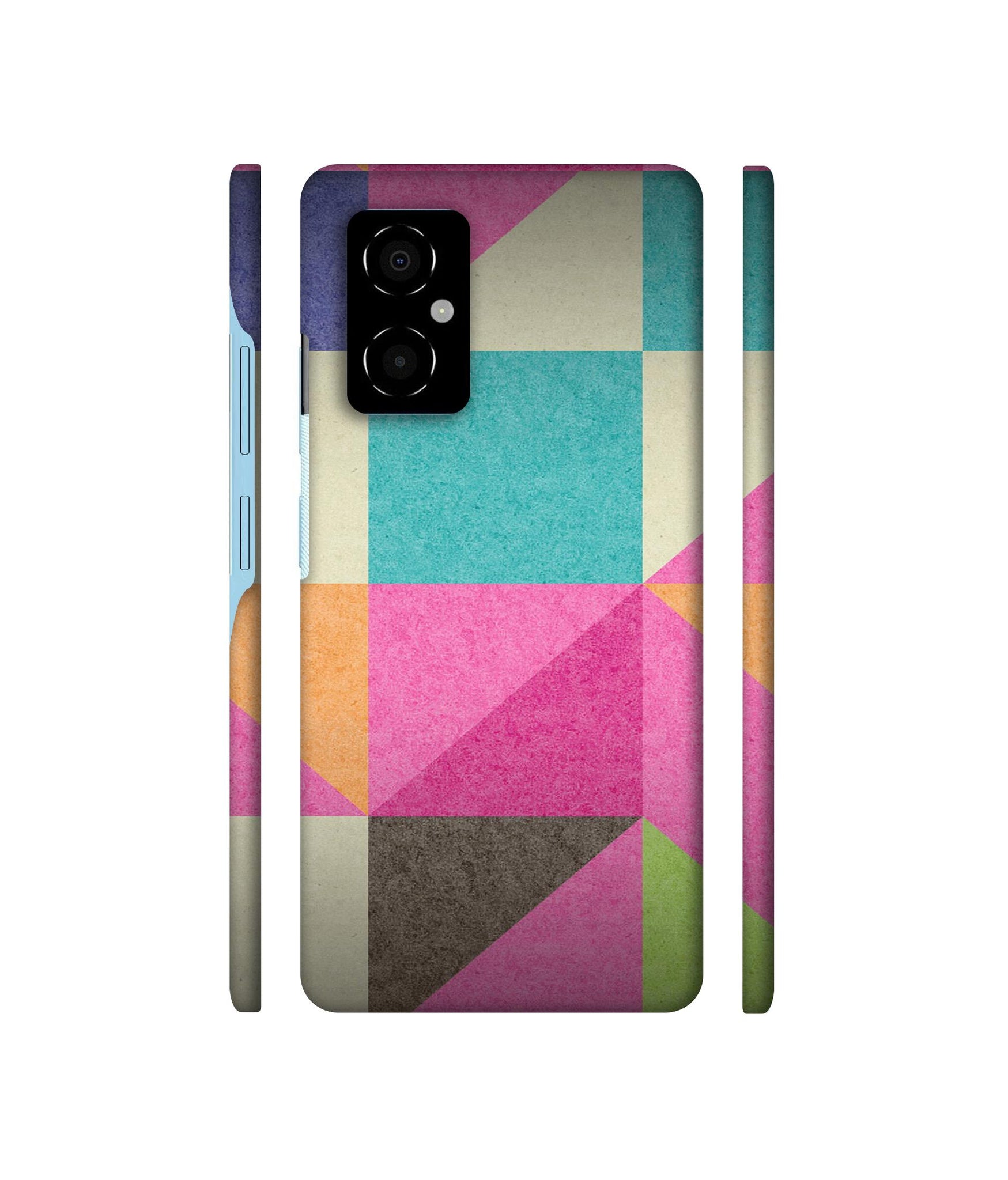 Pink Cyan Designer Hard Back Cover for Poco M4 5G