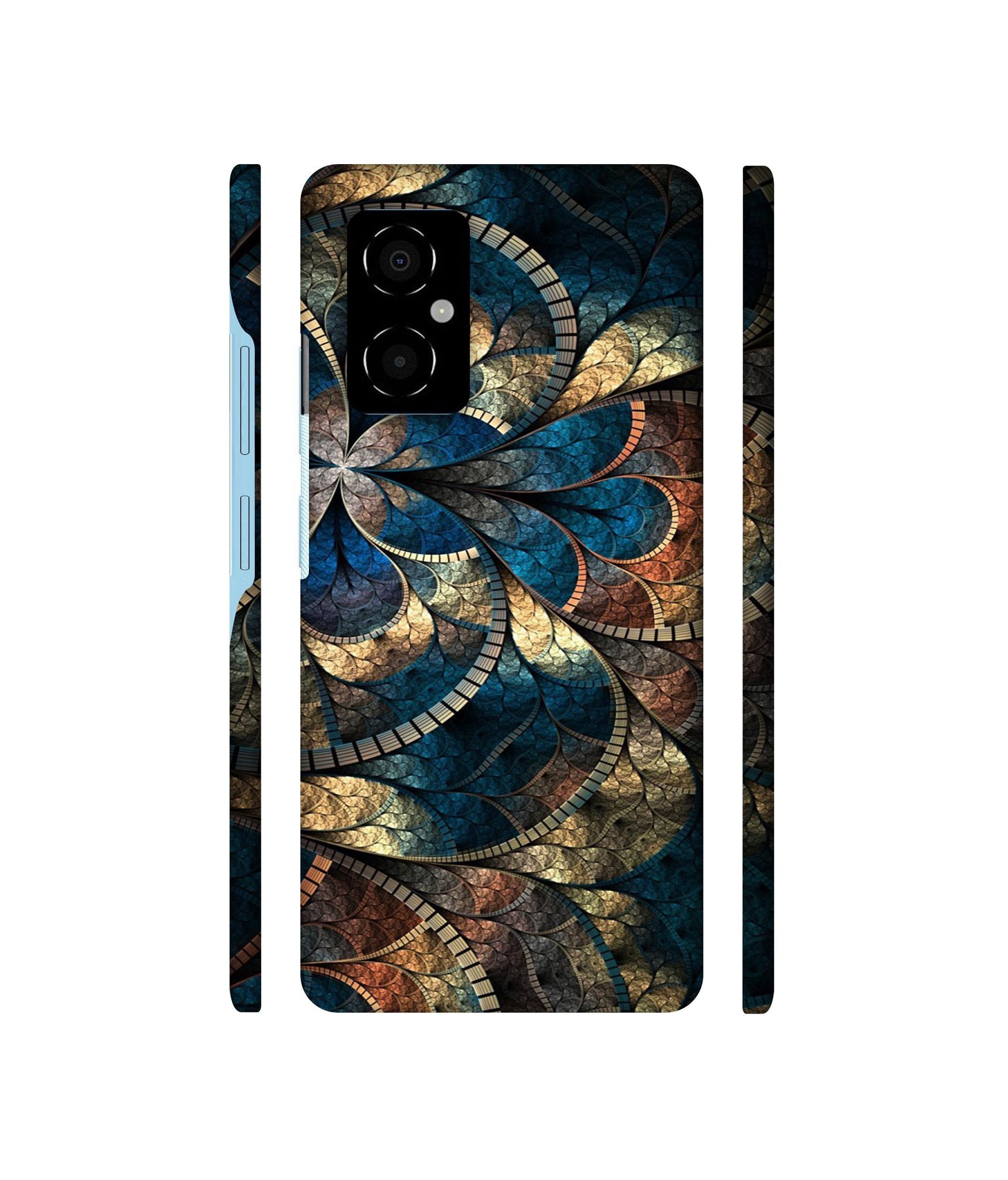 Fractional Pattern Designer Hard Back Cover for Poco M4 5G