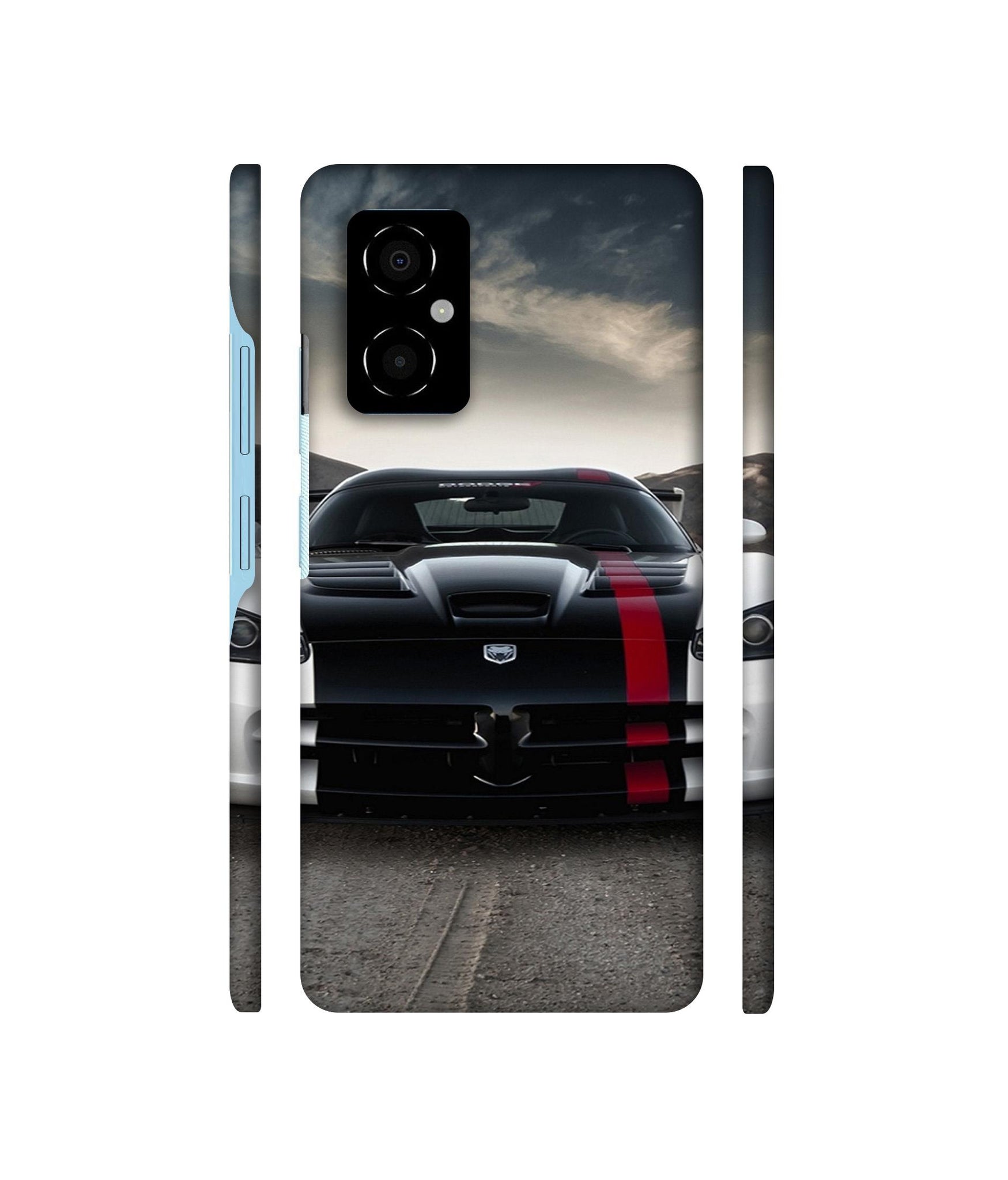 Sports Car Pattern Designer Hard Back Cover for Poco M4 5G