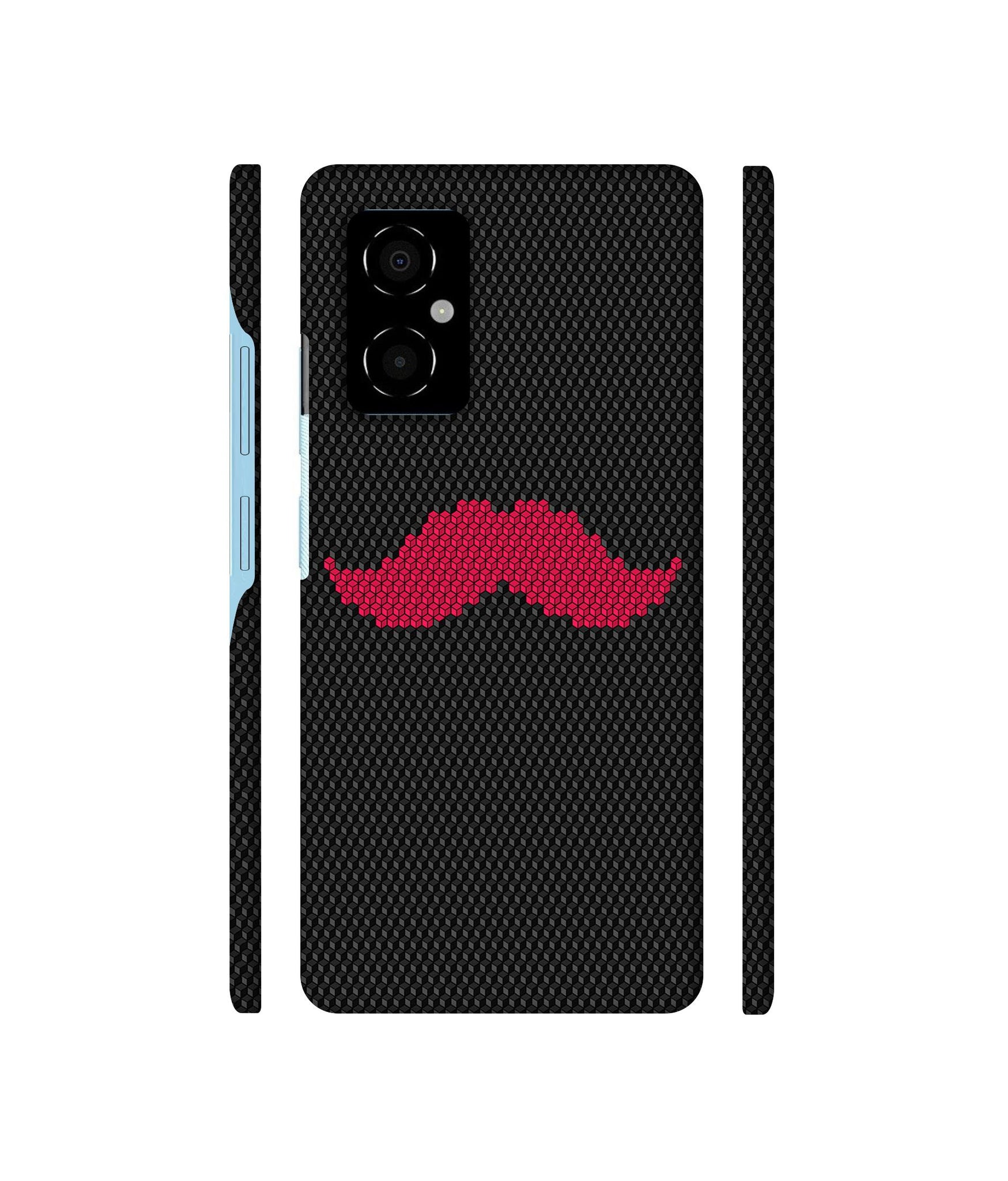 Pink Mustache Pattern Designer Hard Back Cover for Poco M4 5G