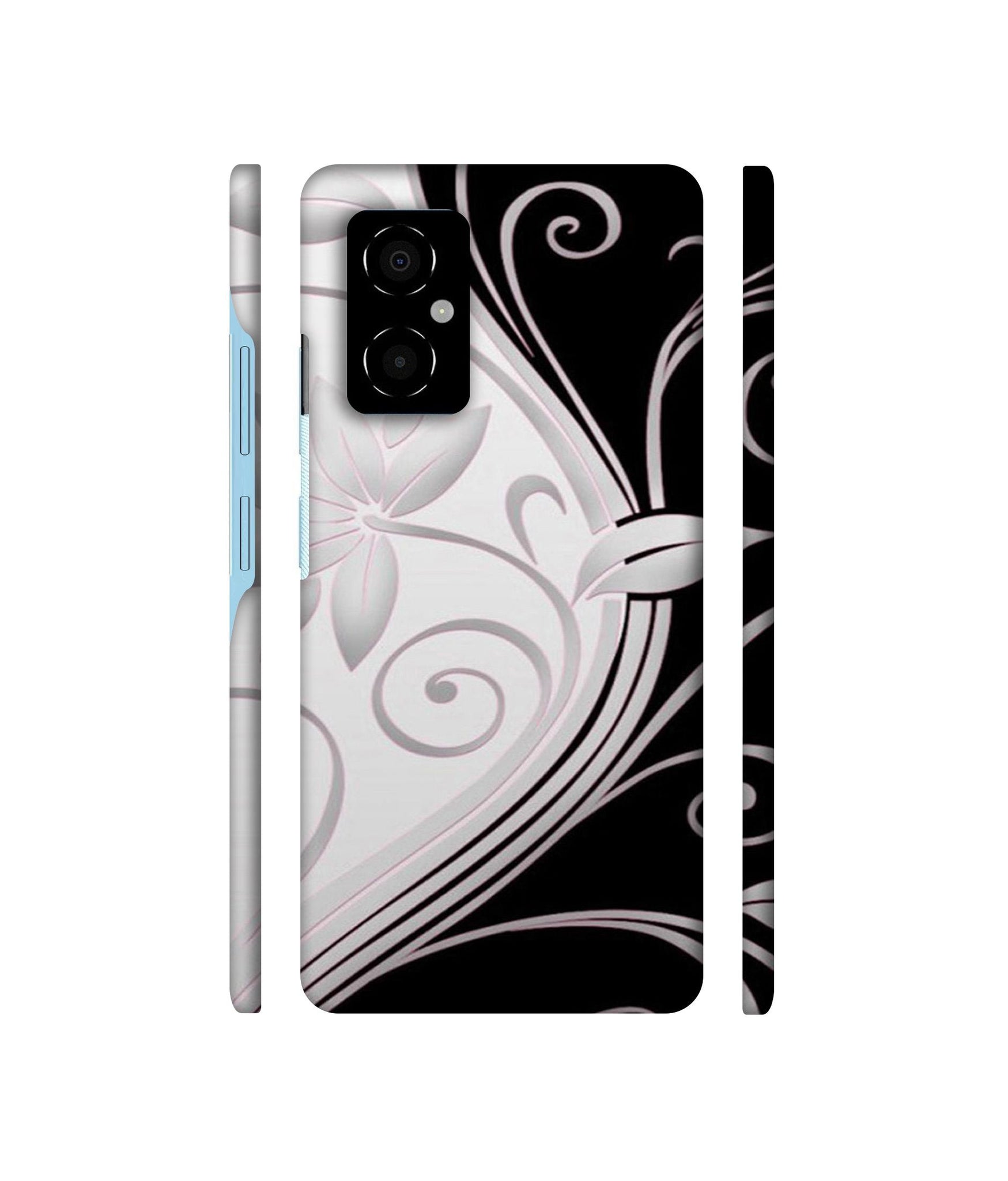 Black And White Flower Designer Hard Back Cover for Poco M4 5G