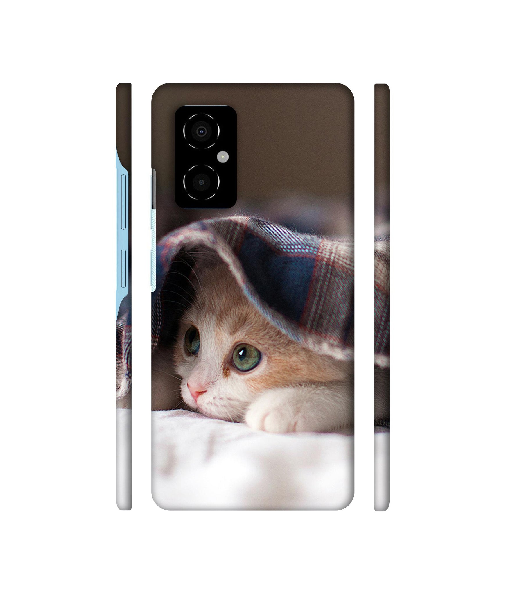 Sleepy Kitten Designer Hard Back Cover for Poco M4 5G