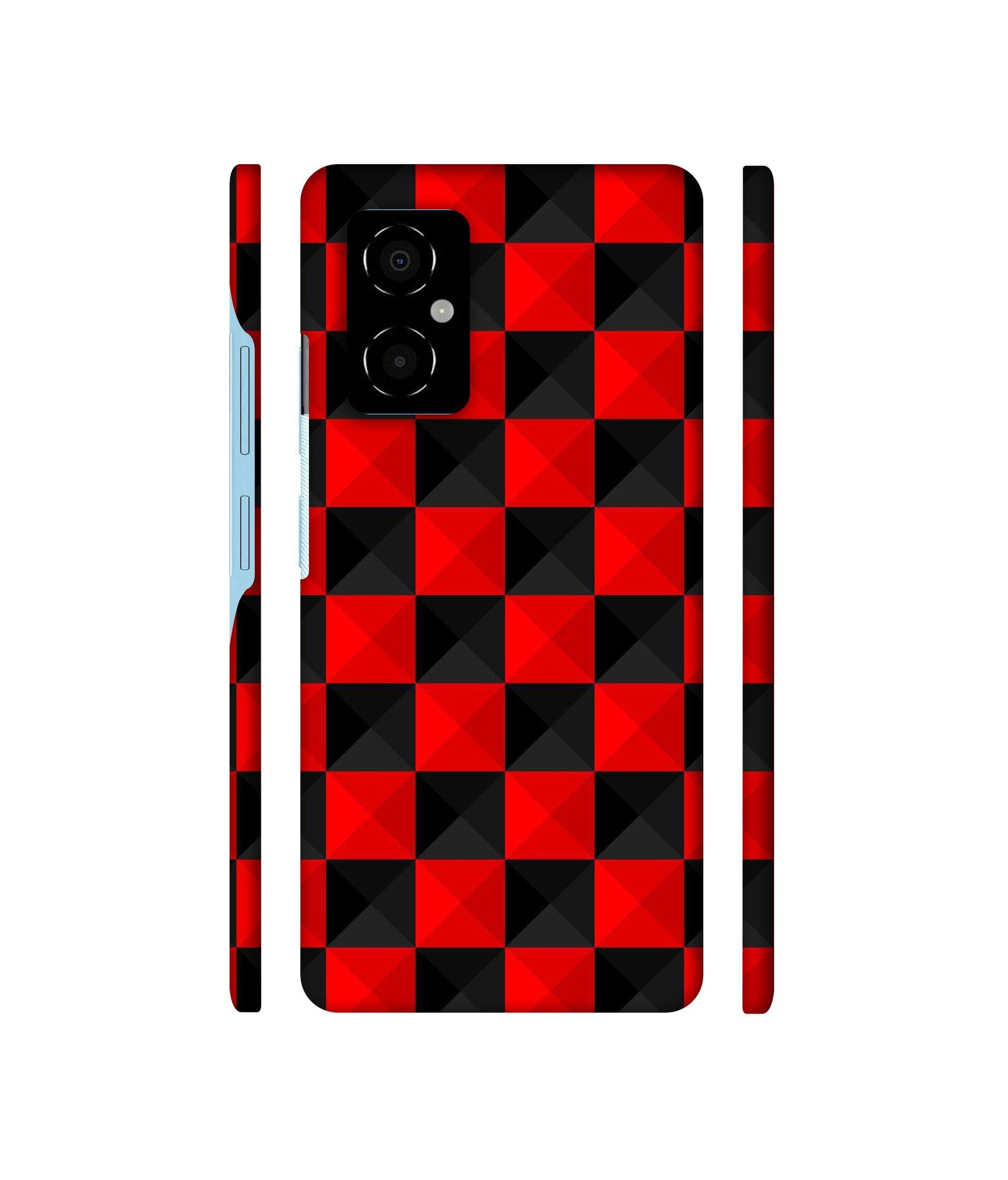 Red N Black Cubes Designer Hard Back Cover for Poco M4 5G