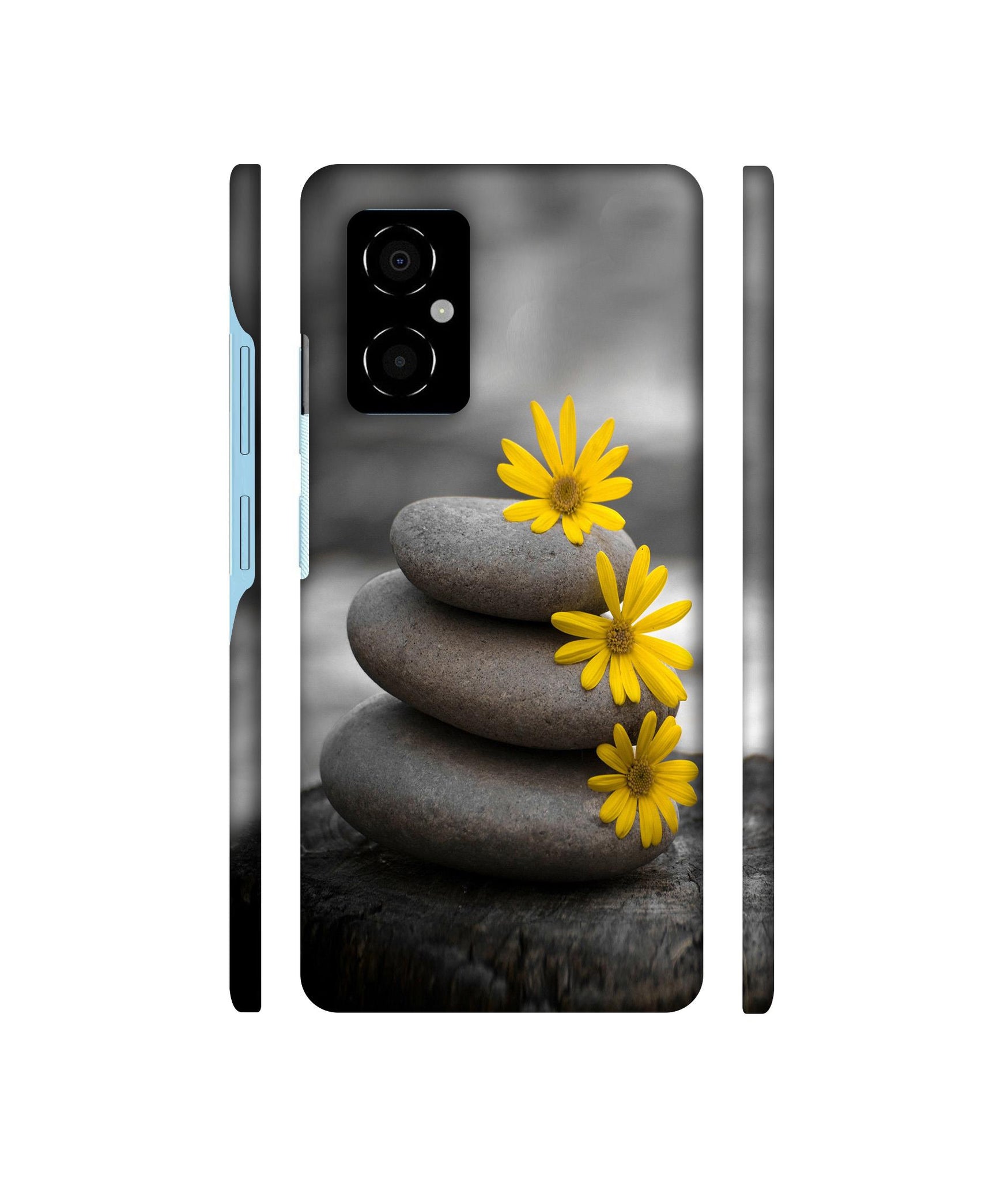 Stones And Flower Designer Hard Back Cover for Poco M4 5G